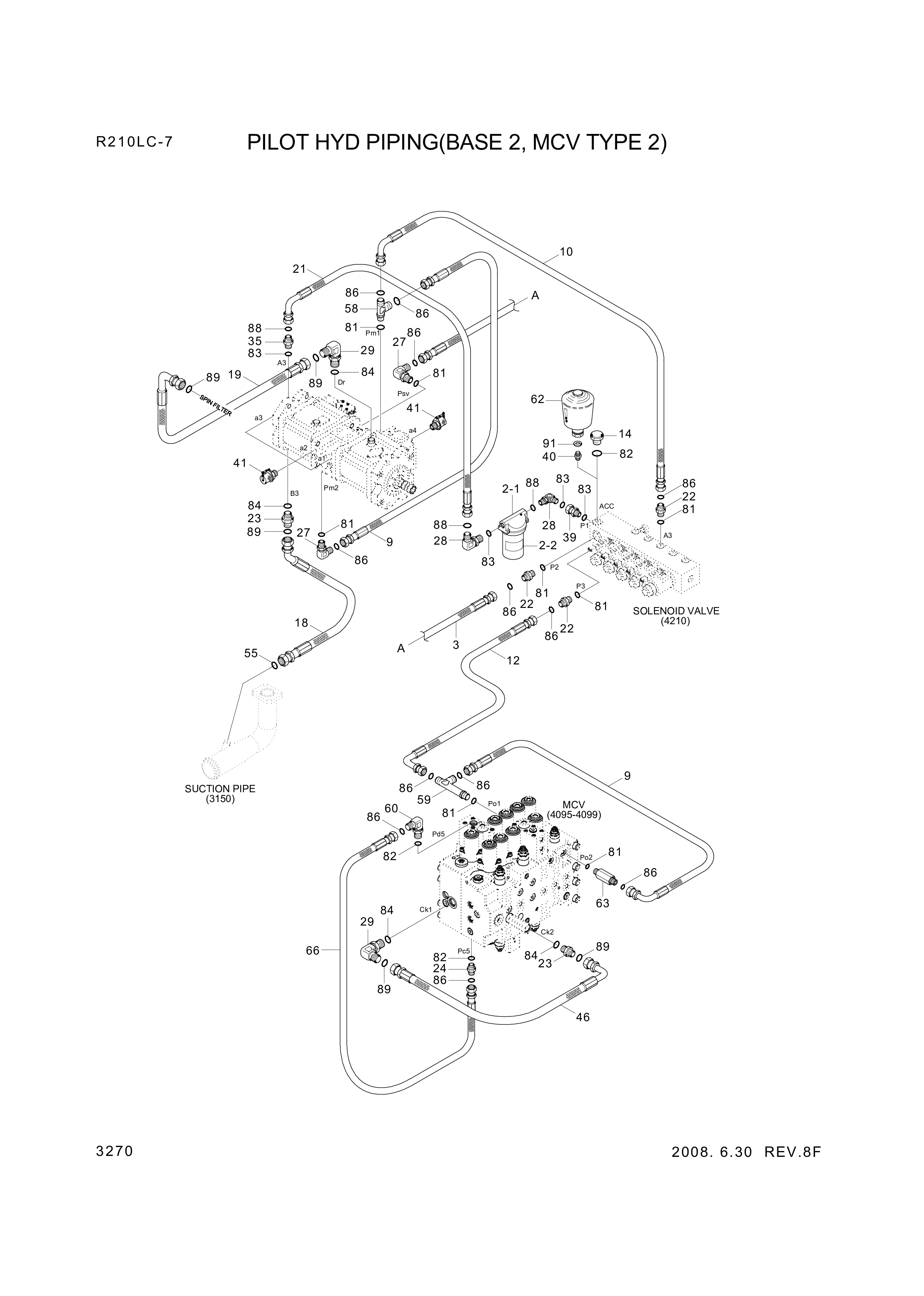 drawing for Hyundai Construction Equipment P930-082012 - HOSE ASSY-ORFS&THD