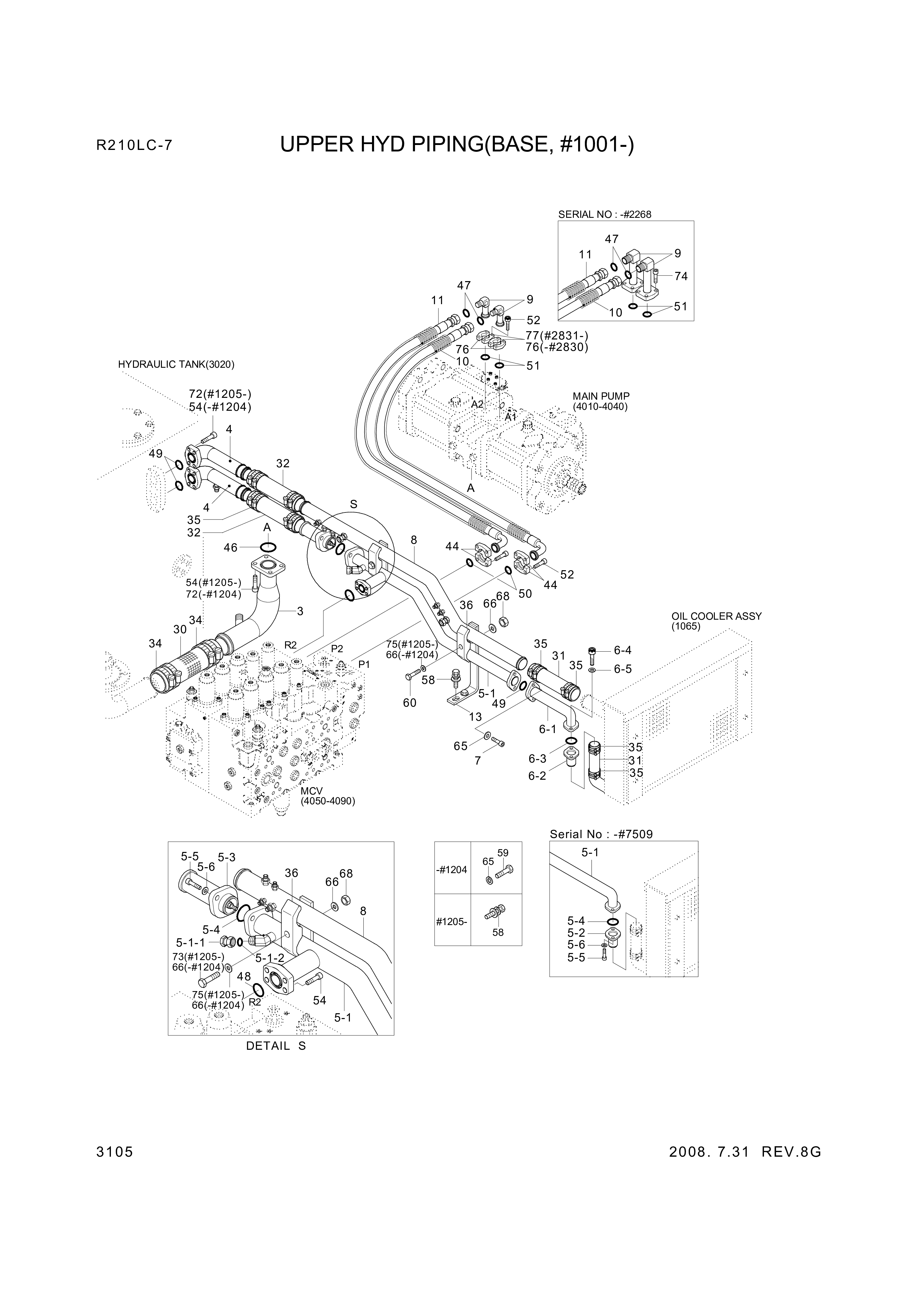 Technical drawing of Hyundai Construction Equipment S207-101002 NUT-HEX with dimensions and layout (figure 3)