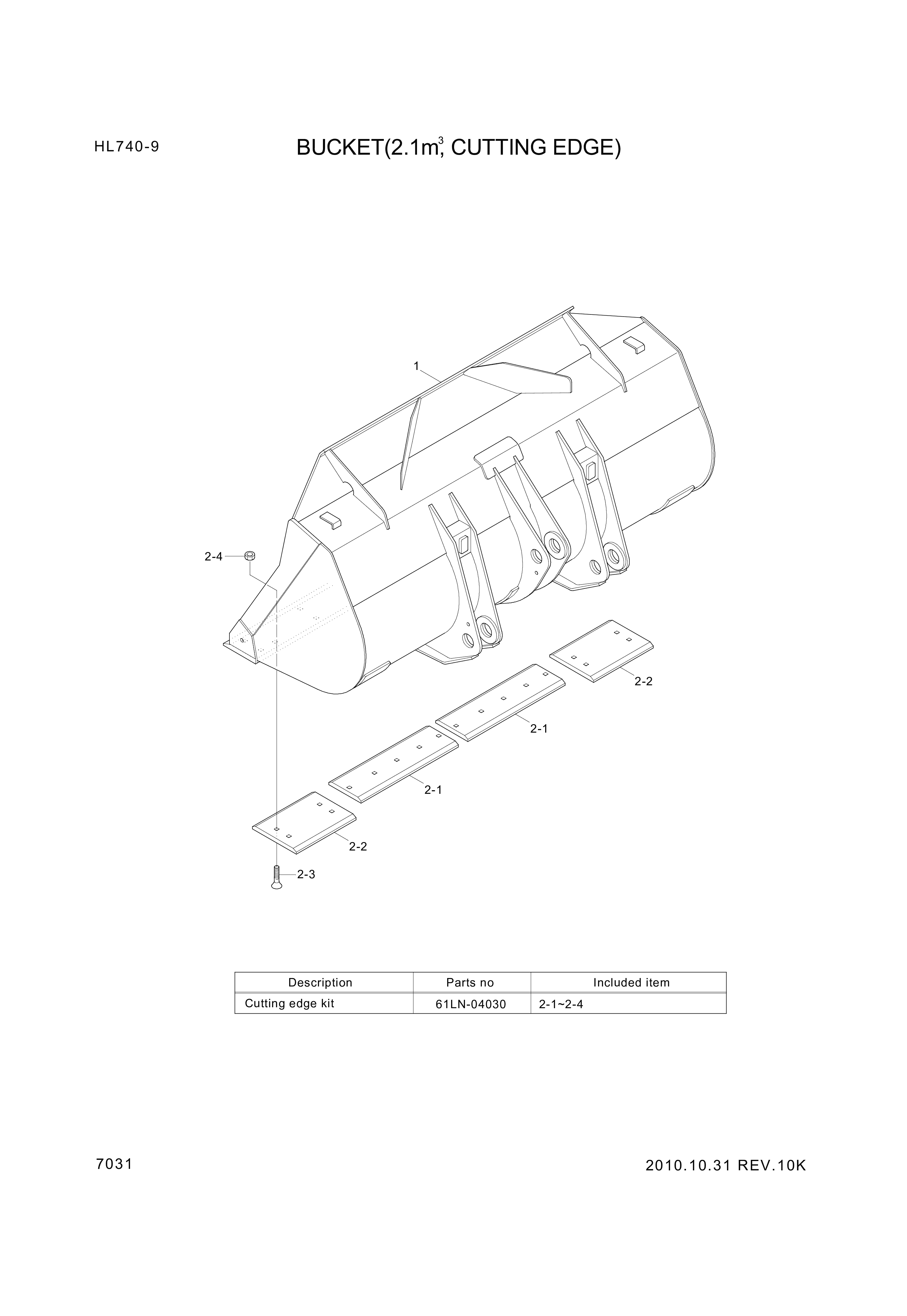 drawing for Hyundai Construction Equipment 61LN-04040 - CUTTINGEDGE-CT