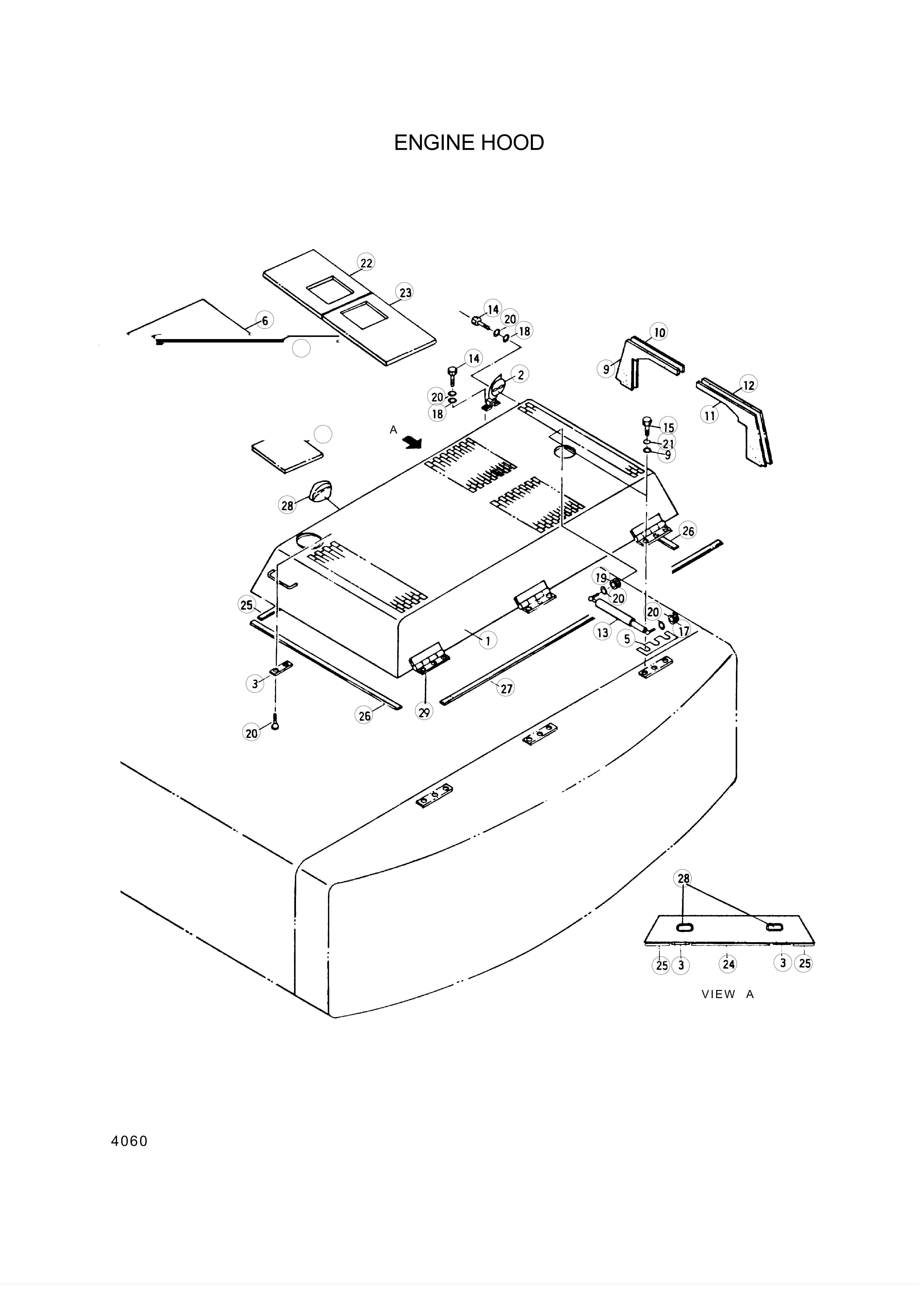 Technical drawing of Hyundai Construction Equipment S141-050152 BOLT-FLAT with dimensions and layout