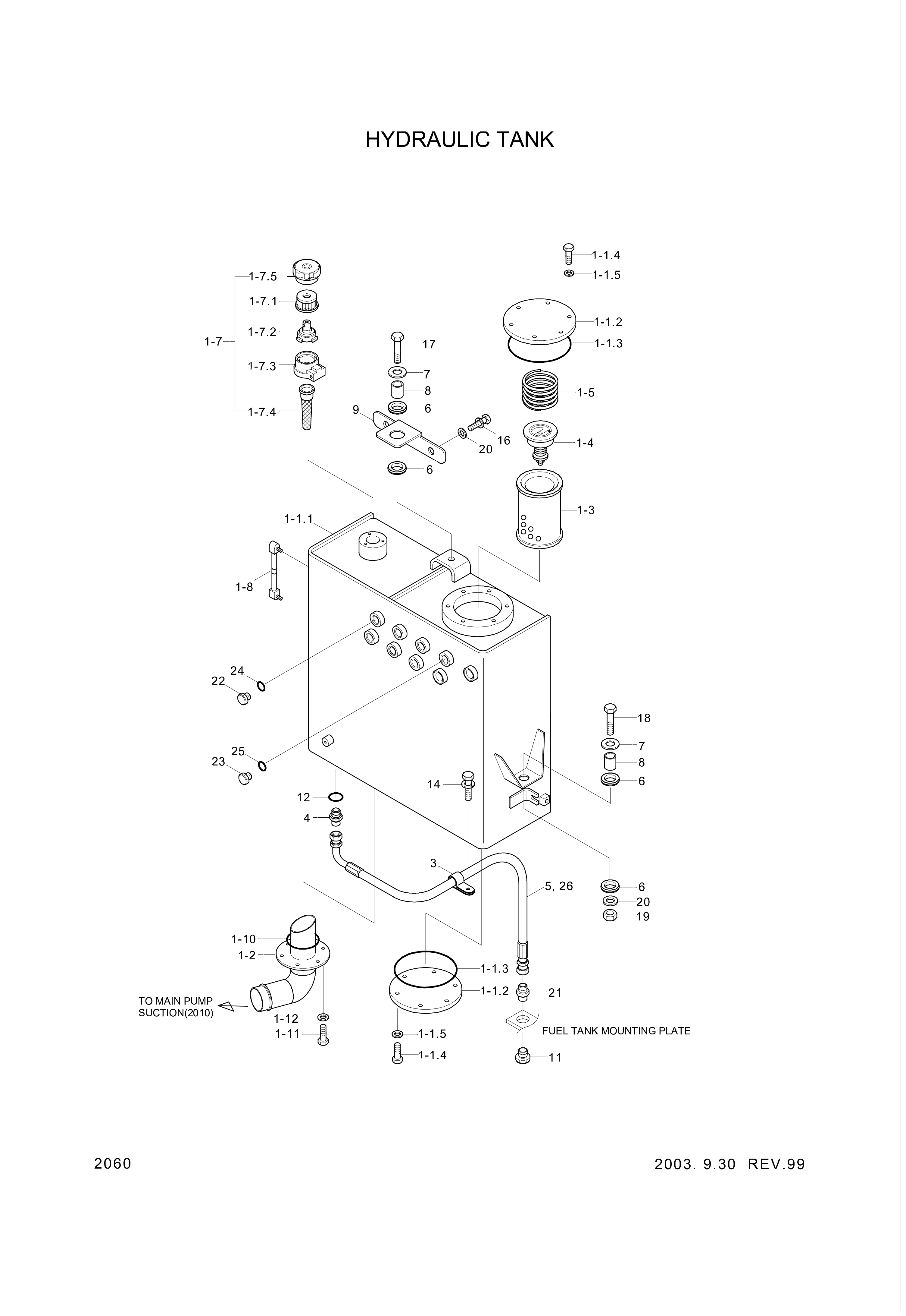 drawing for Hyundai Construction Equipment 34L3-00341 - ELEMENT-RETURN