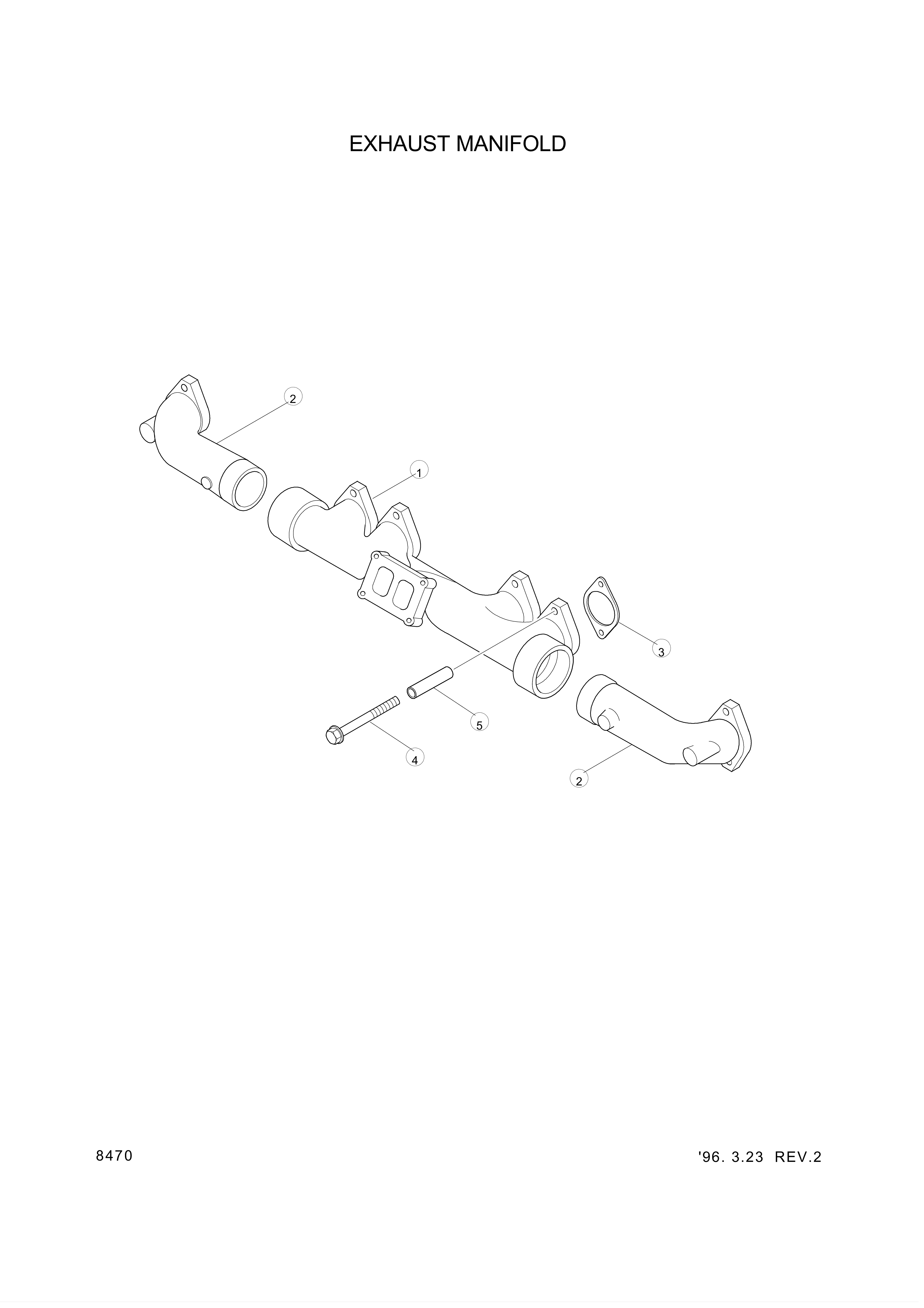 drawing for Hyundai Construction Equipment 3067406 - MANIFOLD-EXH
