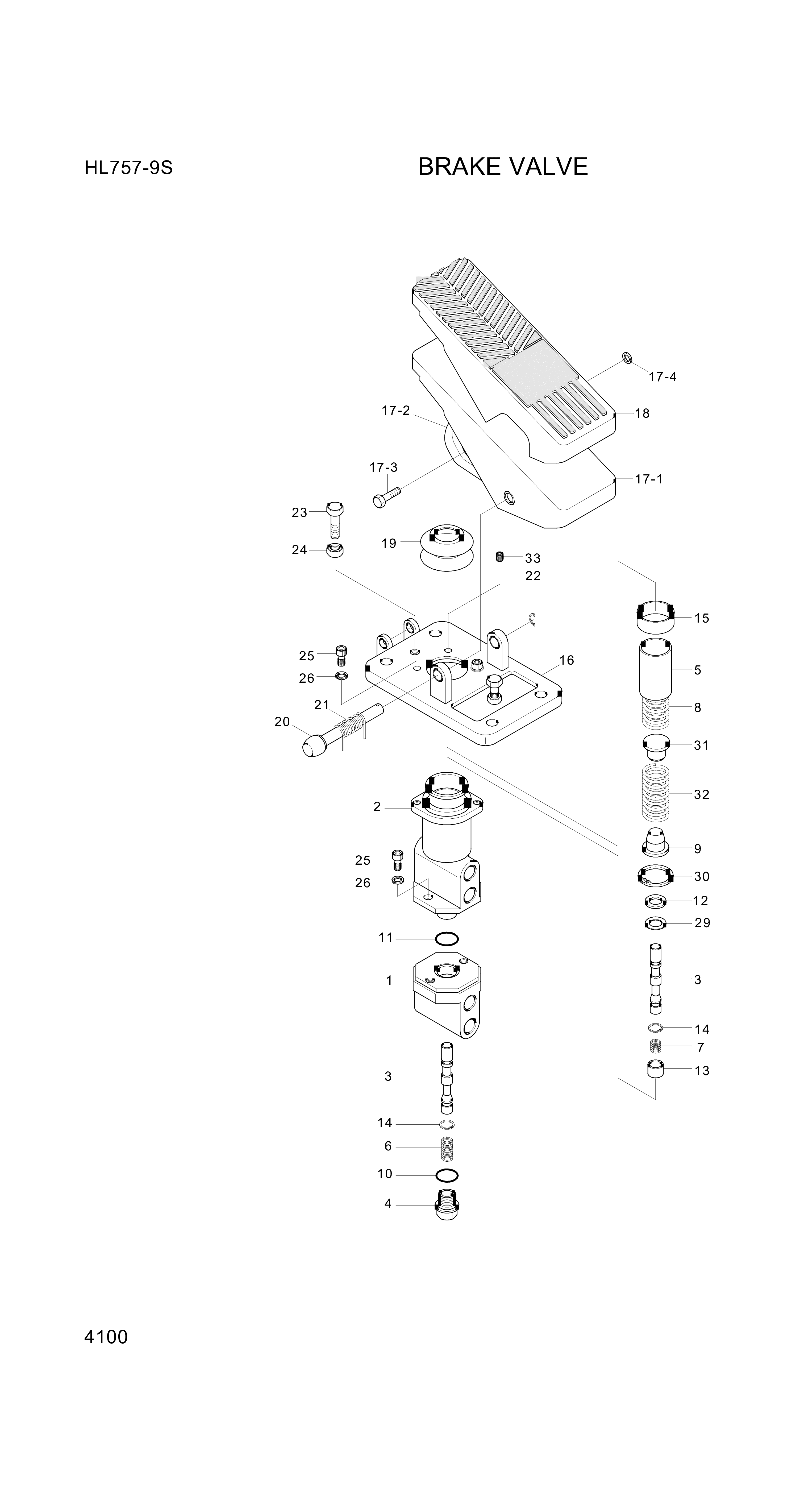 drawing for Hyundai Construction Equipment XKAK-00013 - PEDAL-VALVE