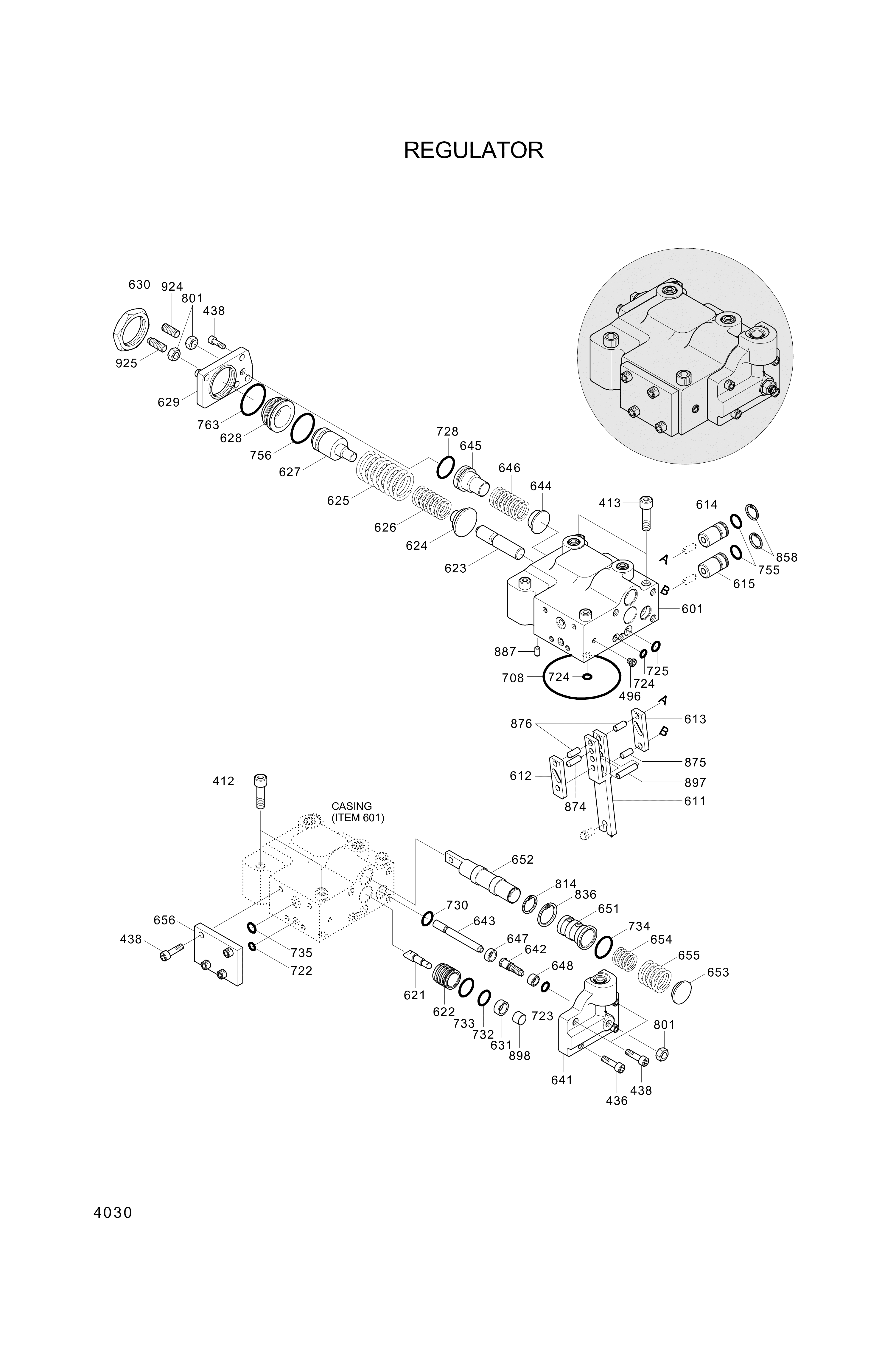 drawing for Hyundai Construction Equipment XJBN-00791 - REGULATOR