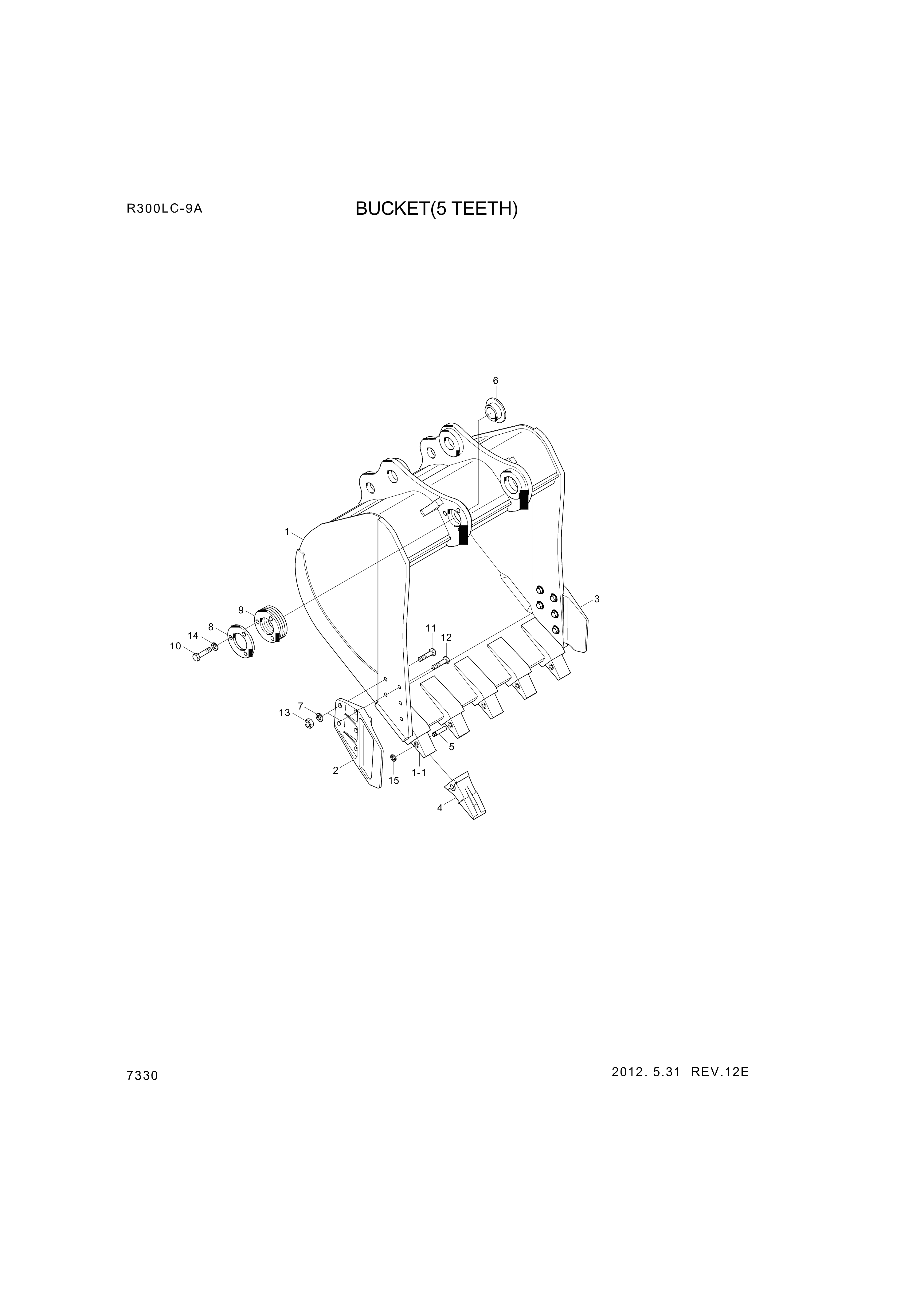 drawing for Hyundai Construction Equipment 61N8-31310 - TOOTH