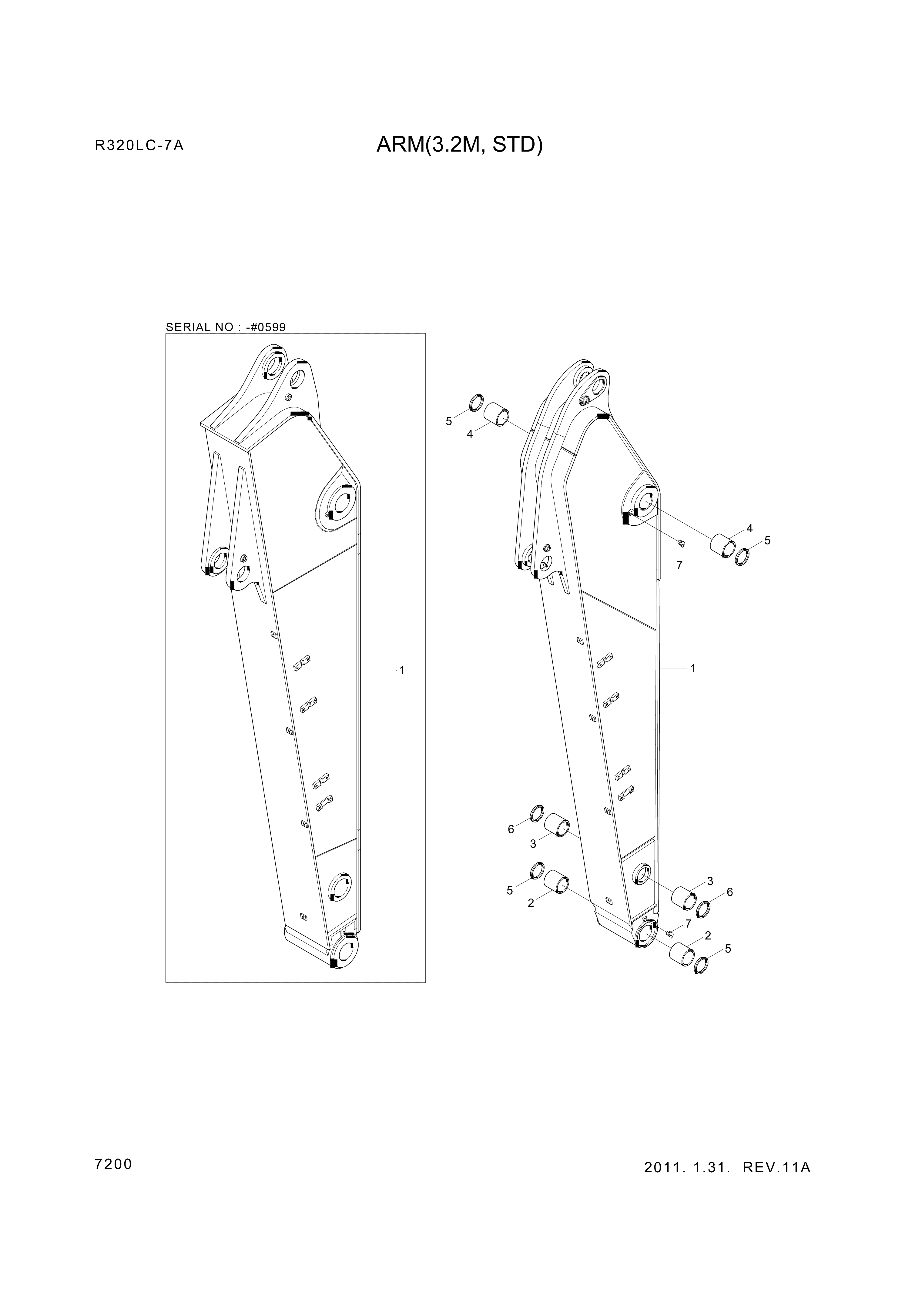 drawing for Hyundai Construction Equipment 61EN-17120 - BUSHING-PIN