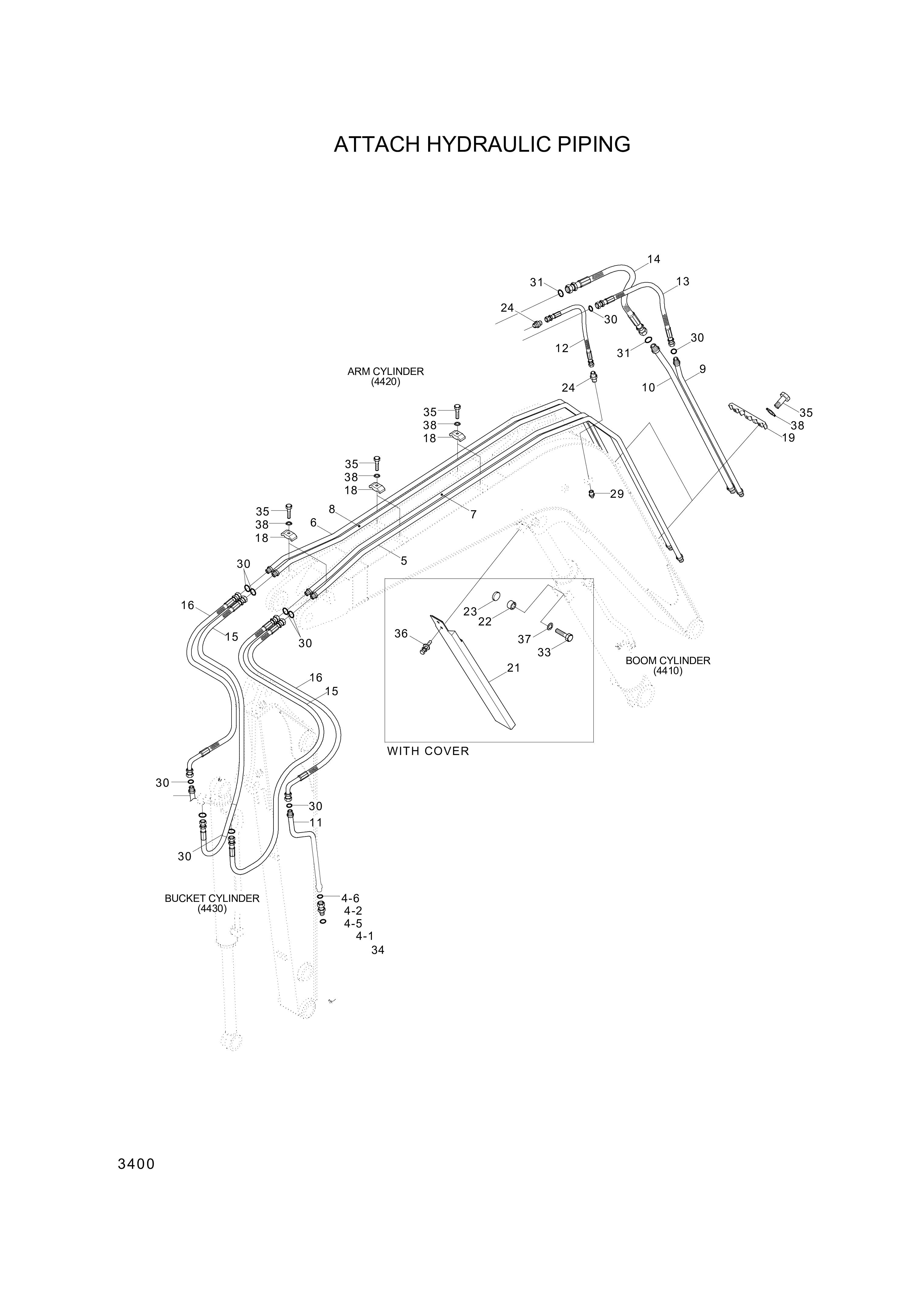 drawing for Hyundai Construction Equipment P934-085017 - HOSE ASSY-ORFS&THD