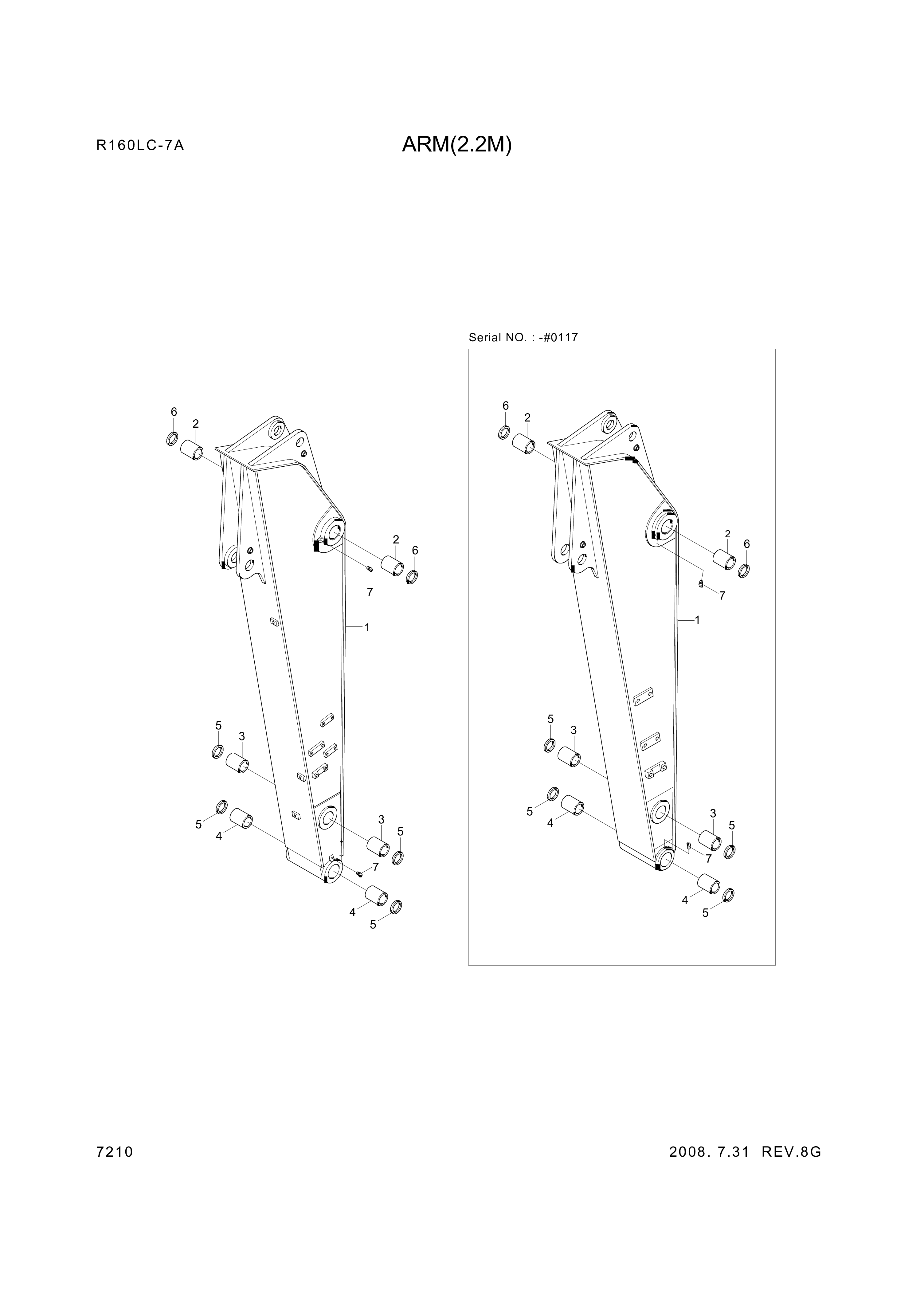 drawing for Hyundai Construction Equipment 61EN-12330 - BUSHING-BRONZE