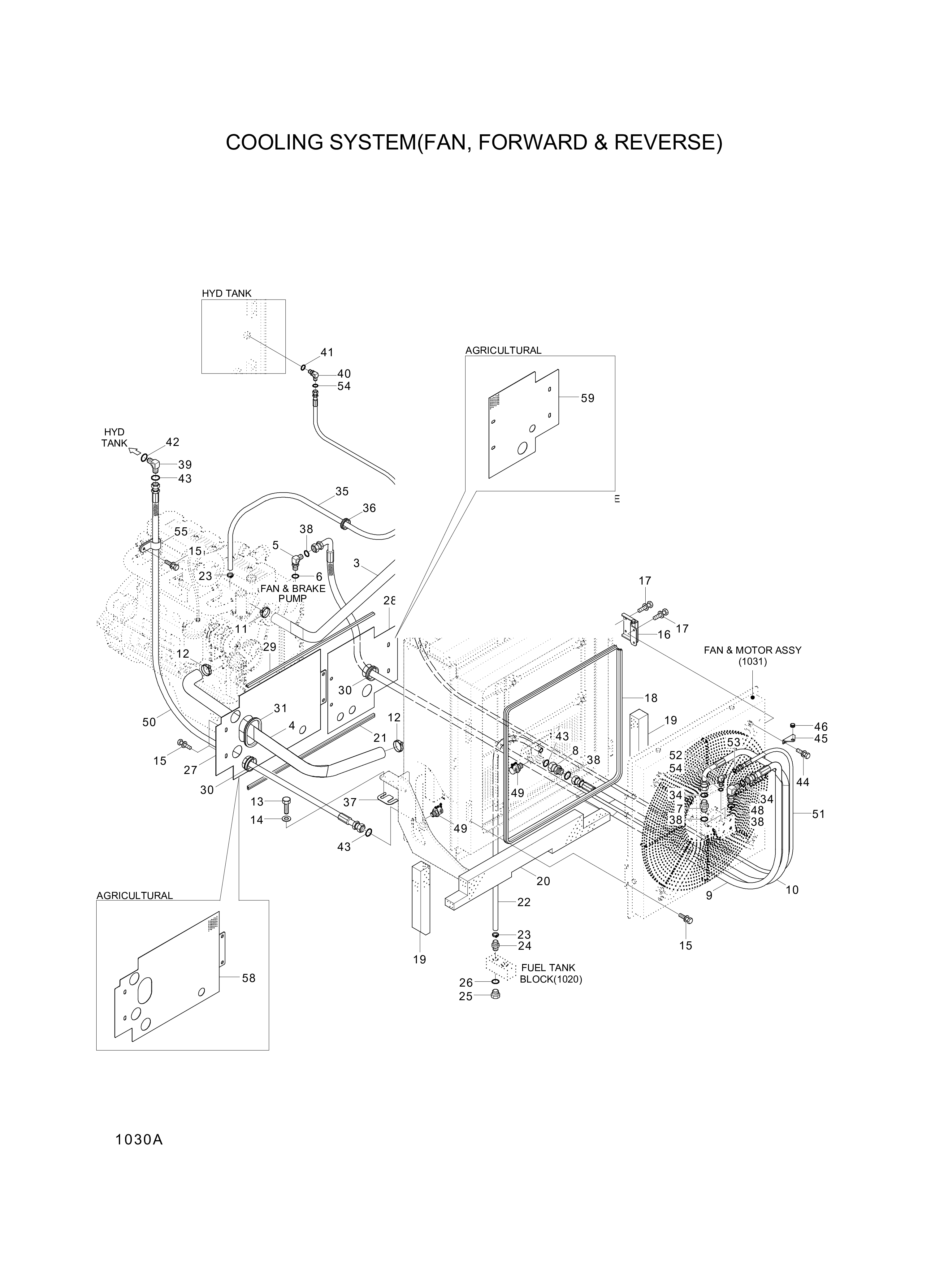 Technical drawing of Hyundai Construction Equipment P930-122026 HOSE ASSY-ORFS&amp;THD with dimensions and layout