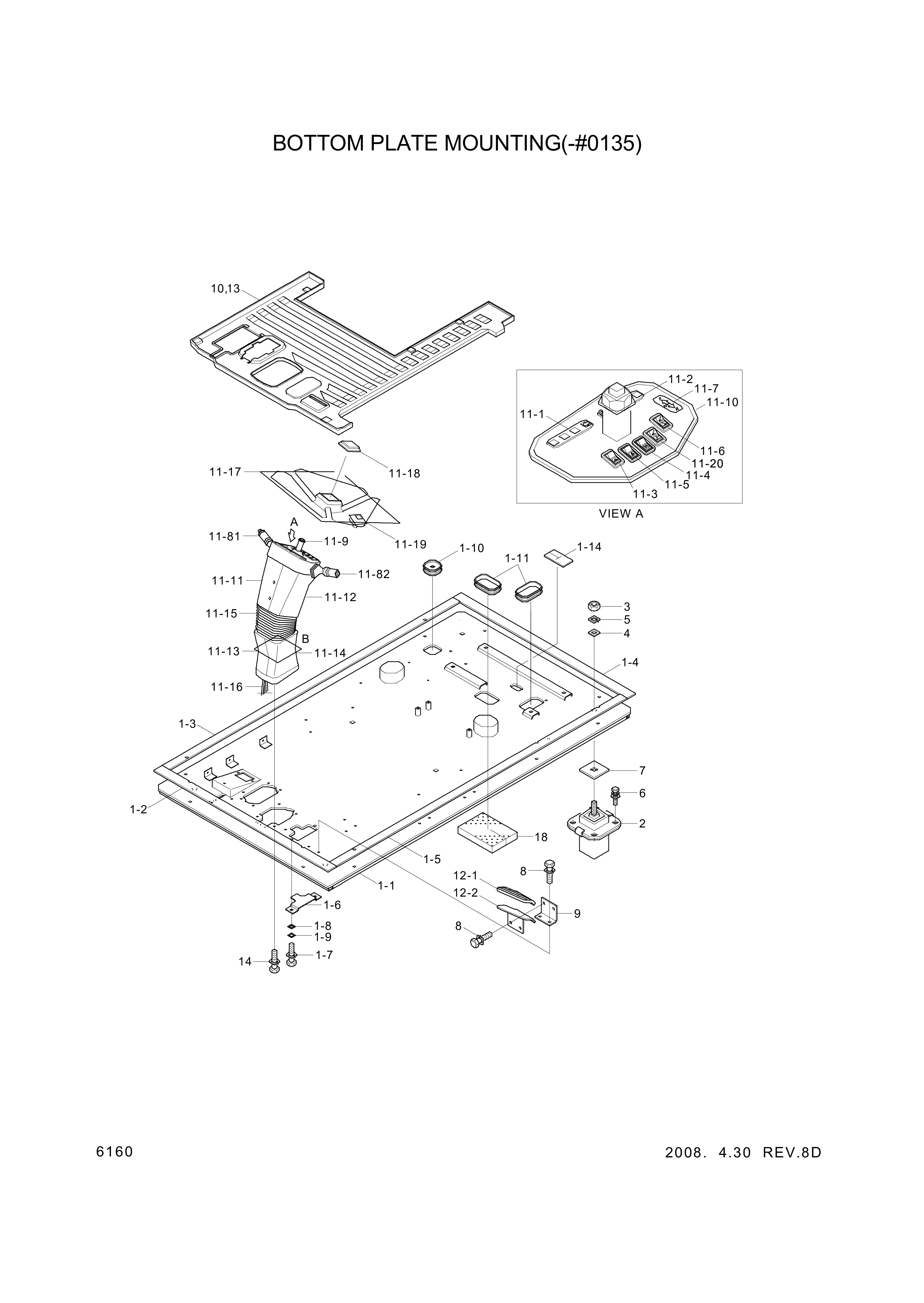 drawing for Hyundai Construction Equipment 0052.1221 - DASH BOARD