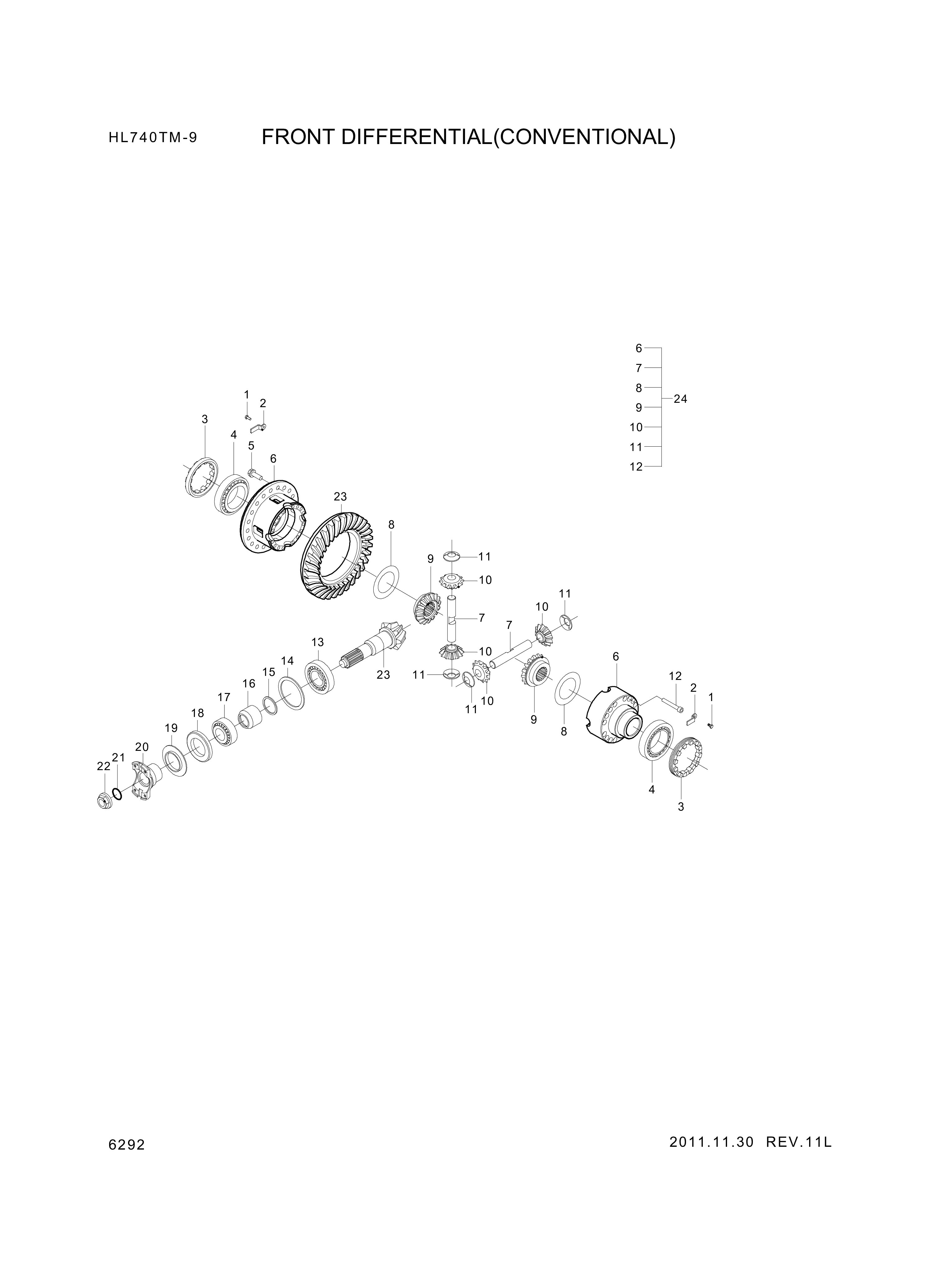 drawing for Hyundai Construction Equipment 1760400902 - NUT-RING