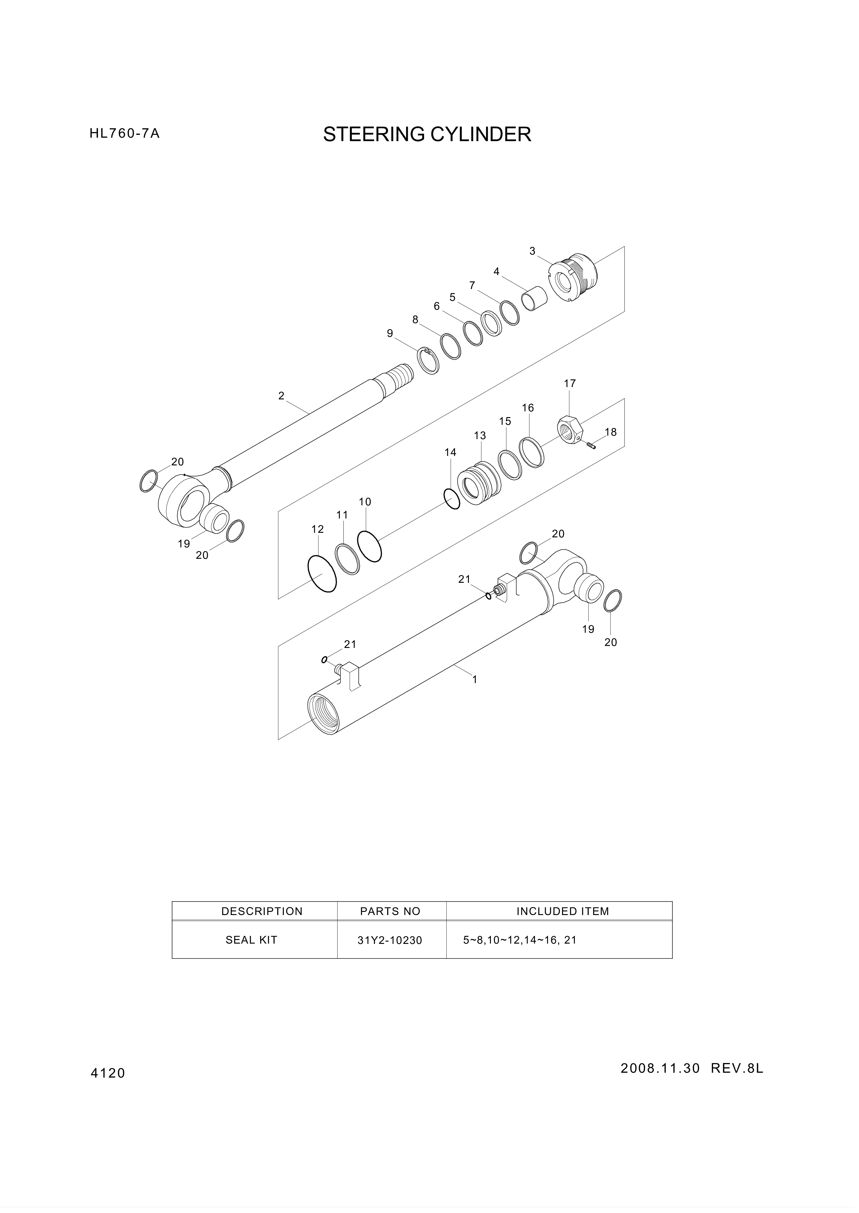 drawing for Hyundai Construction Equipment XKCC-00669 - PISTON-CYL