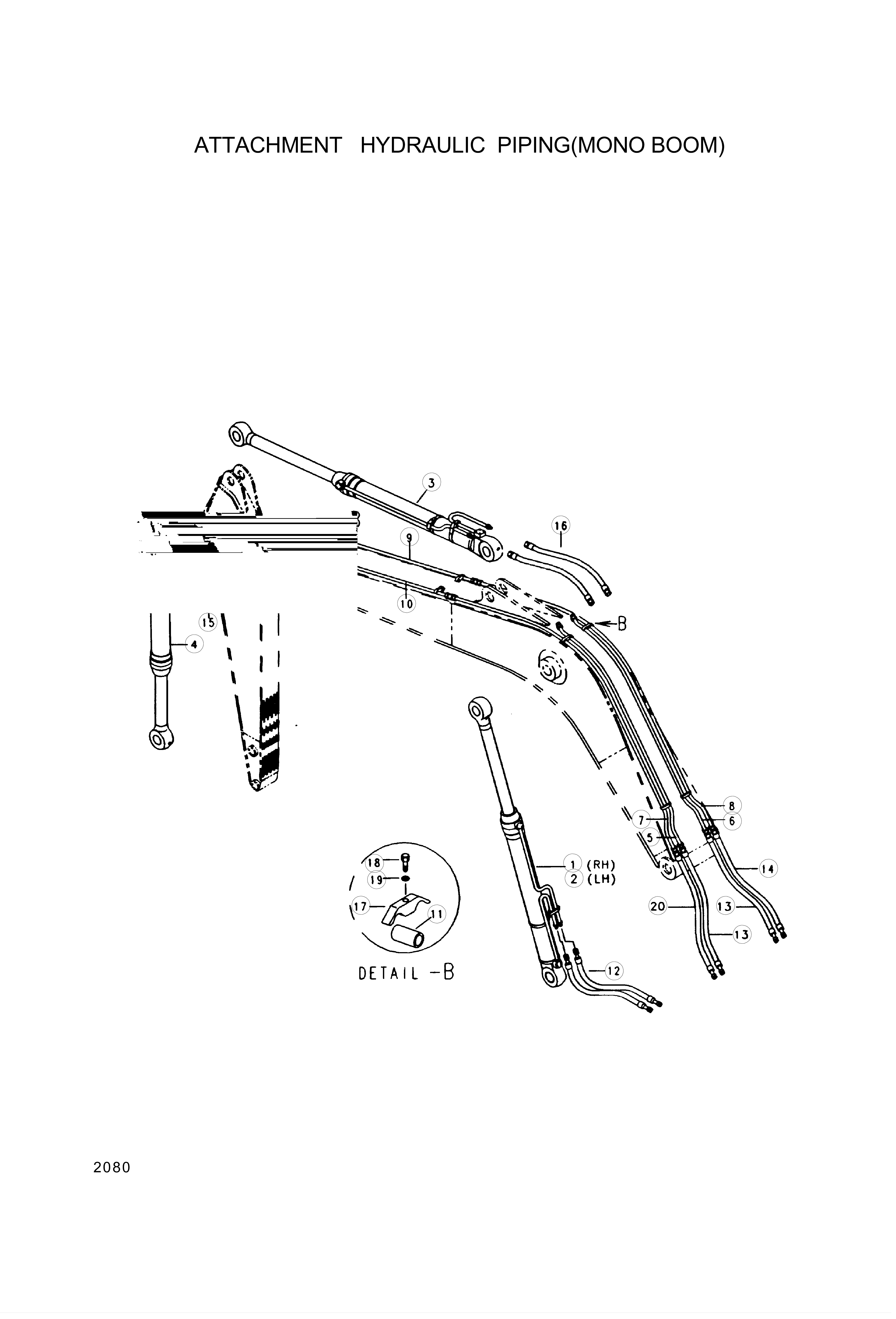 drawing for Hyundai Construction Equipment 707-01-10120 - CYLINDER-BOOM-RH