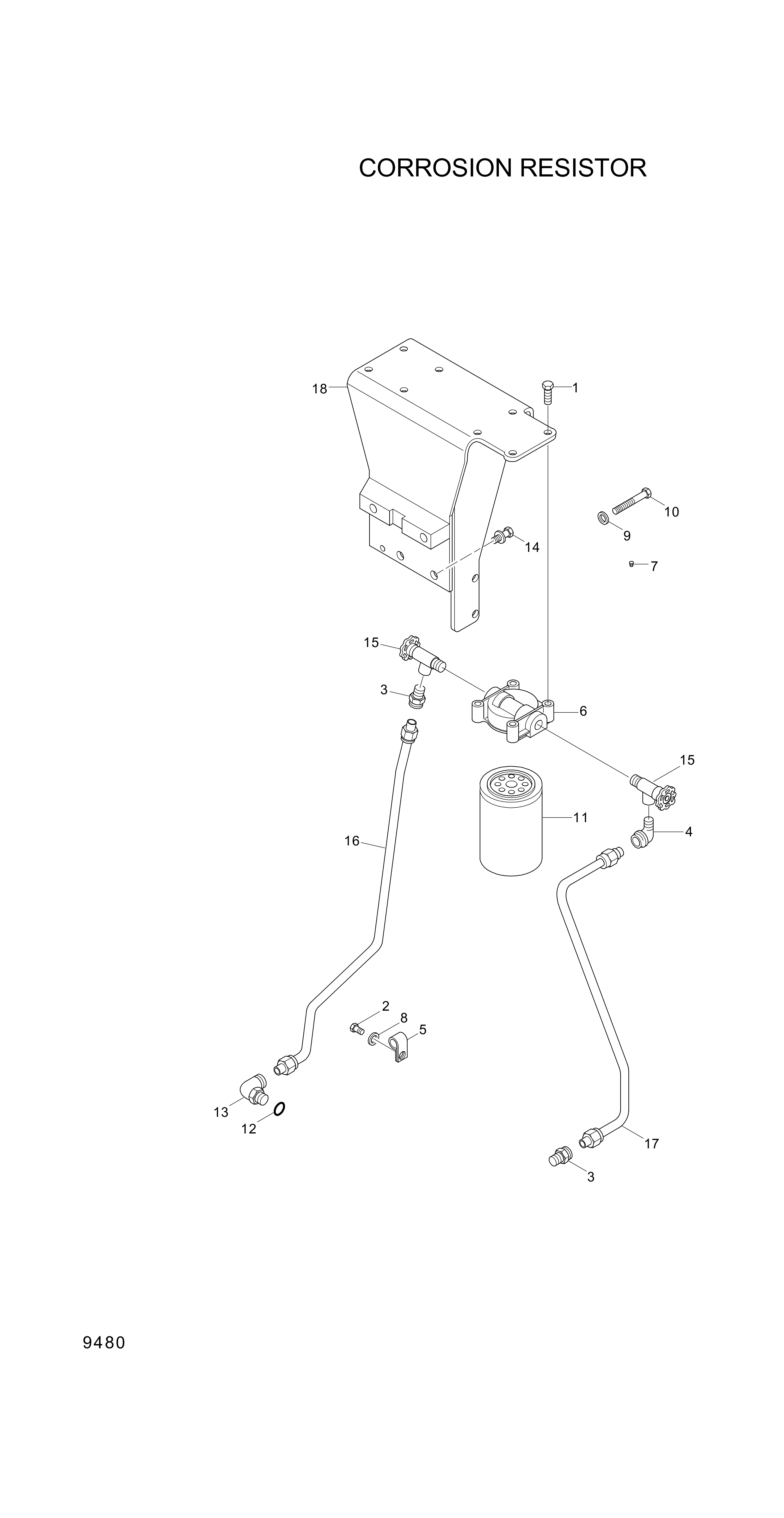 Technical drawing of Hyundai Construction Equipment S171A Screw-Hex Head Cap with dimensions and layout (figure 4)