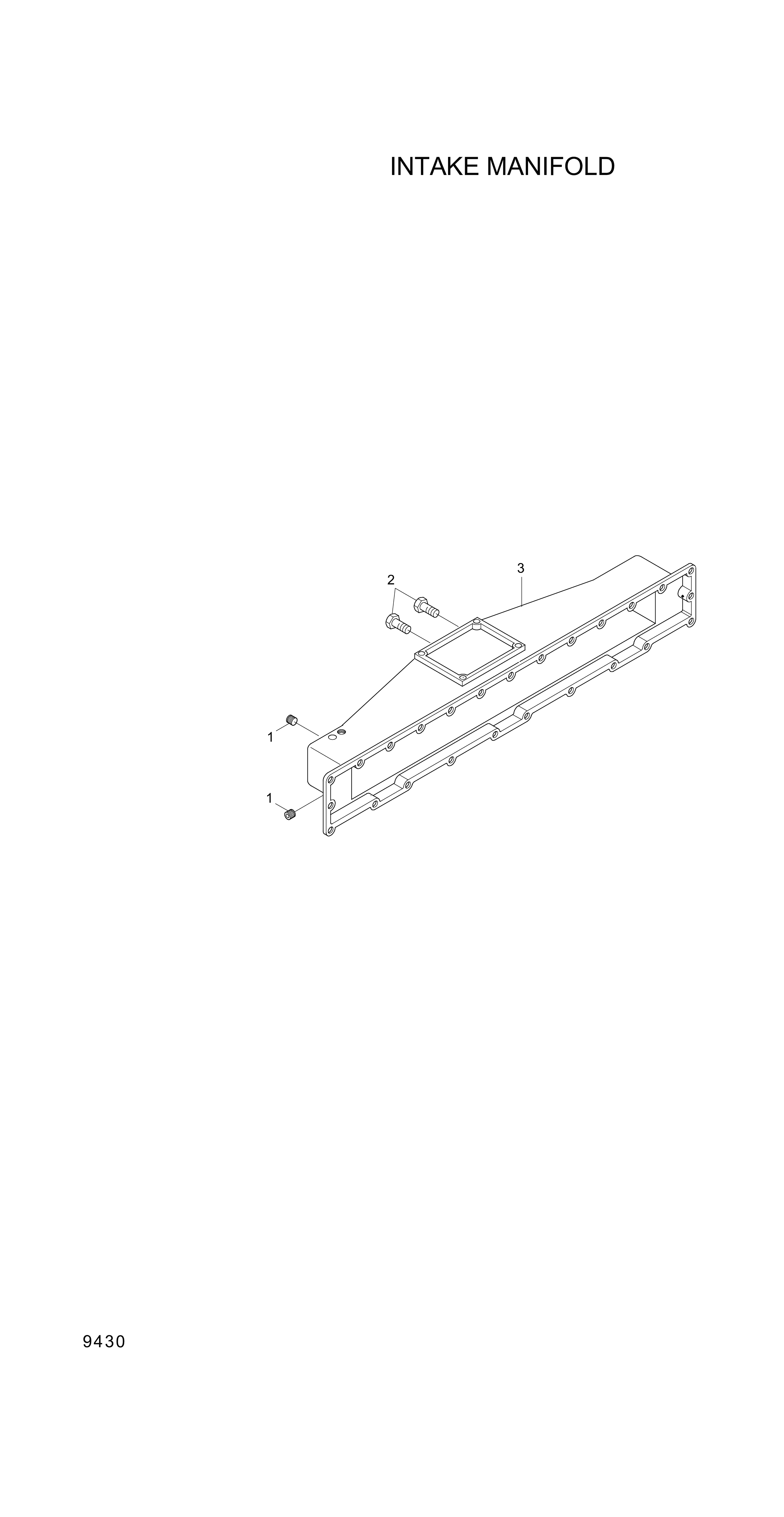 Technical drawing of Hyundai Construction Equipment YUBP-05252 MANIFOLD-INLET with dimensions and layout