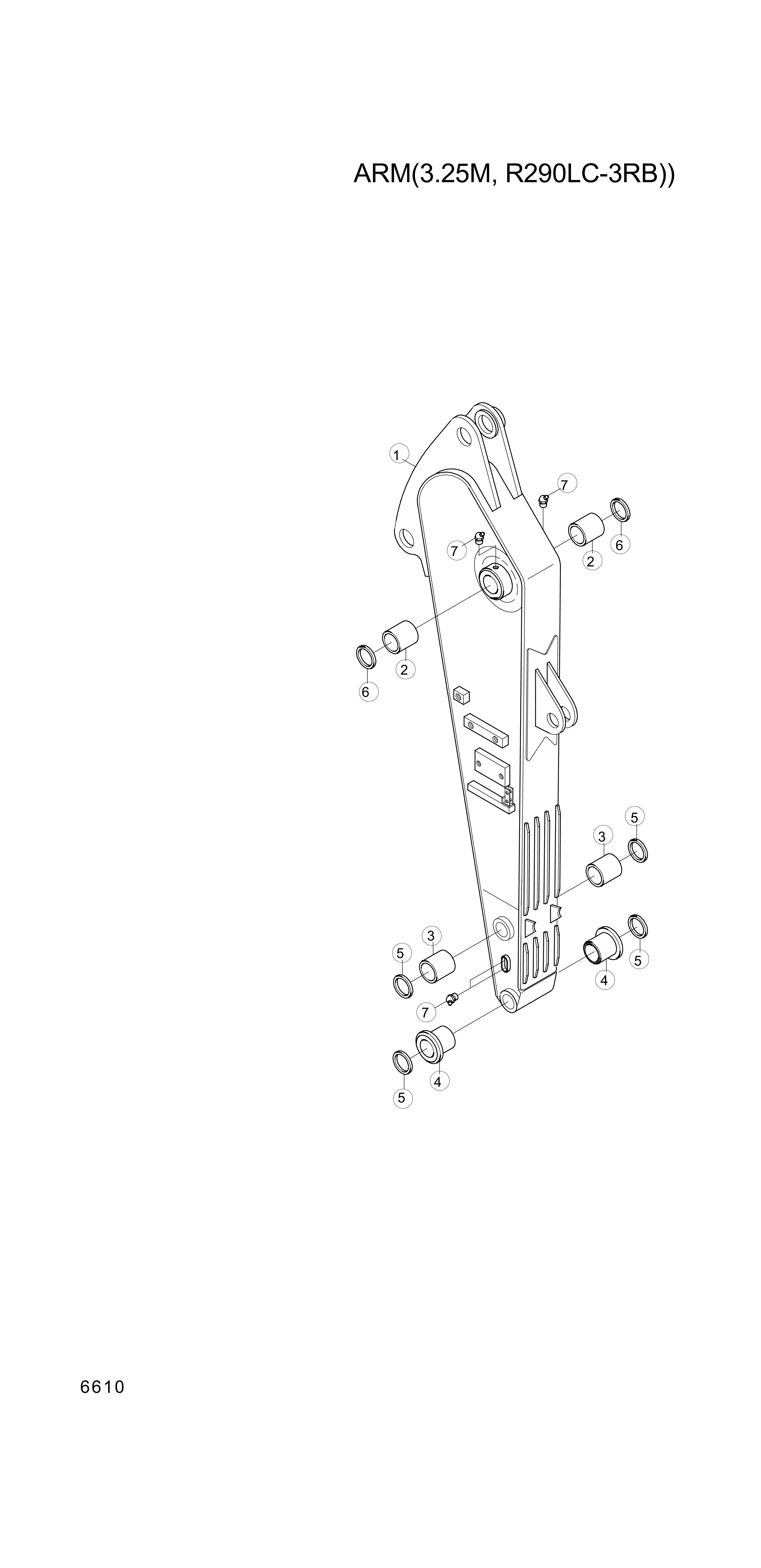 Technical drawing of Hyundai Construction Equipment 61E9-1122 BUSHING-PIN with dimensions and layout