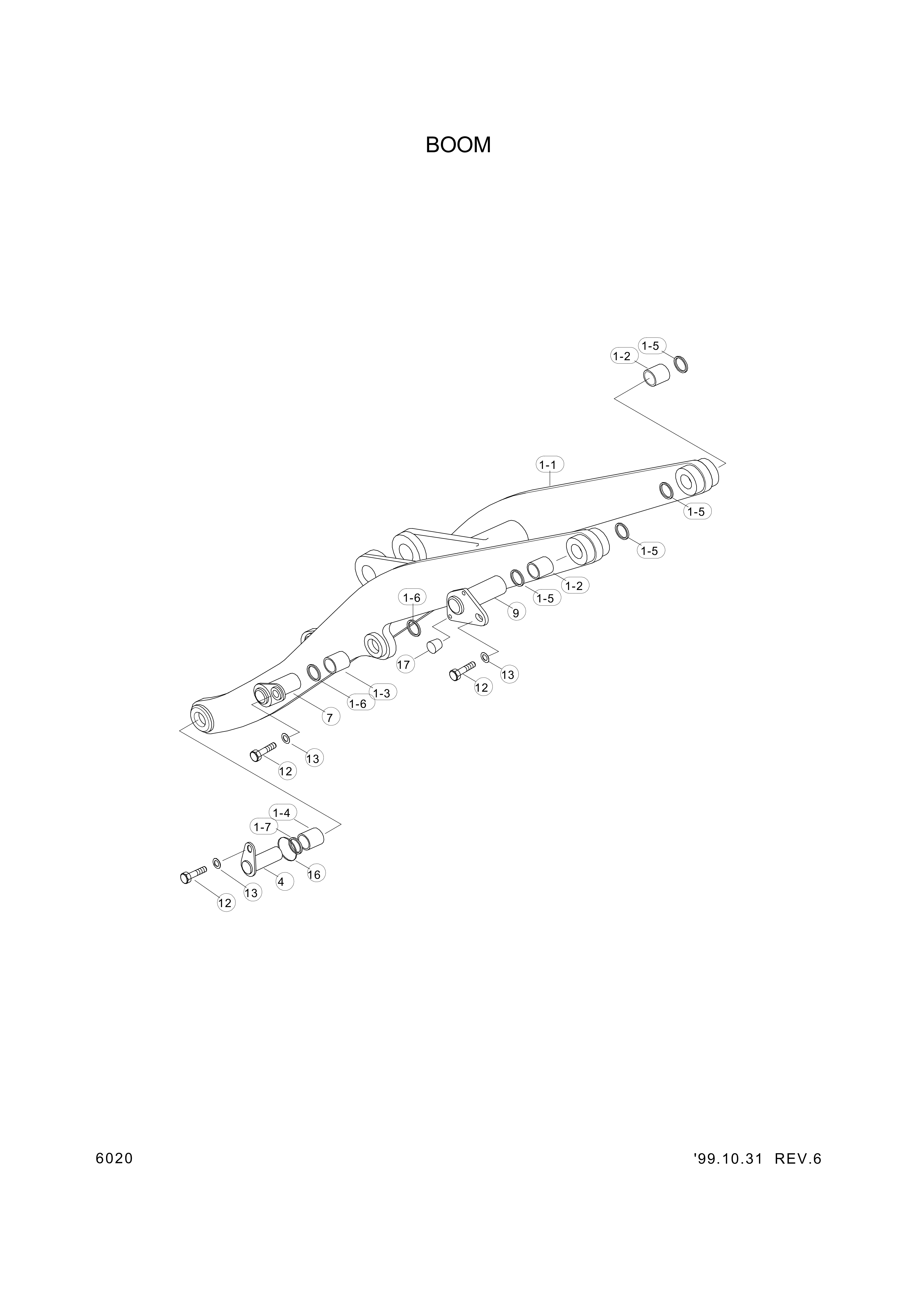 drawing for Hyundai Construction Equipment 61L4-0079 - BUSHING-PIN