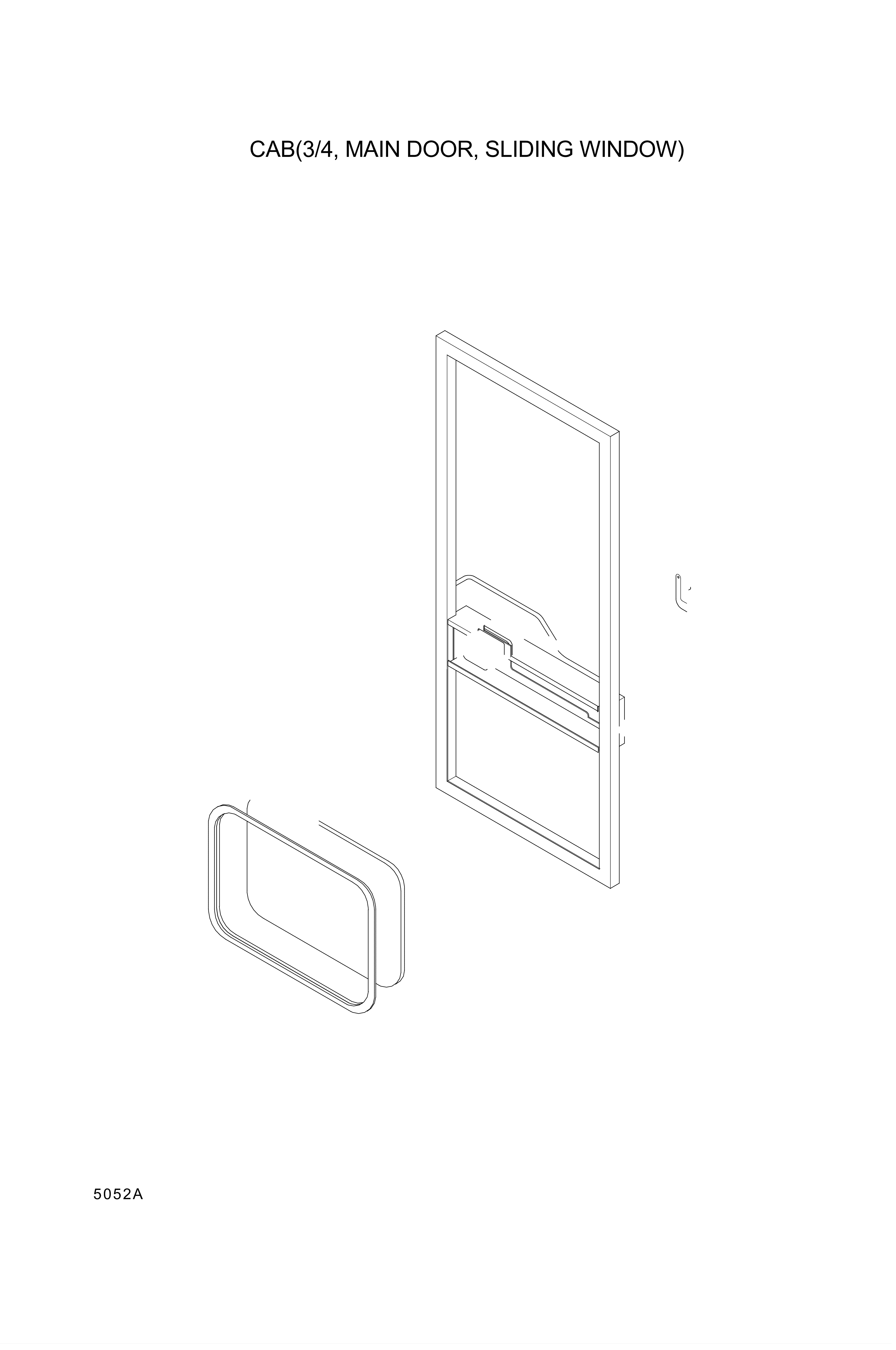 drawing for Hyundai Construction Equipment 74L3-05730 - WINDOW ASSY-SLIDING