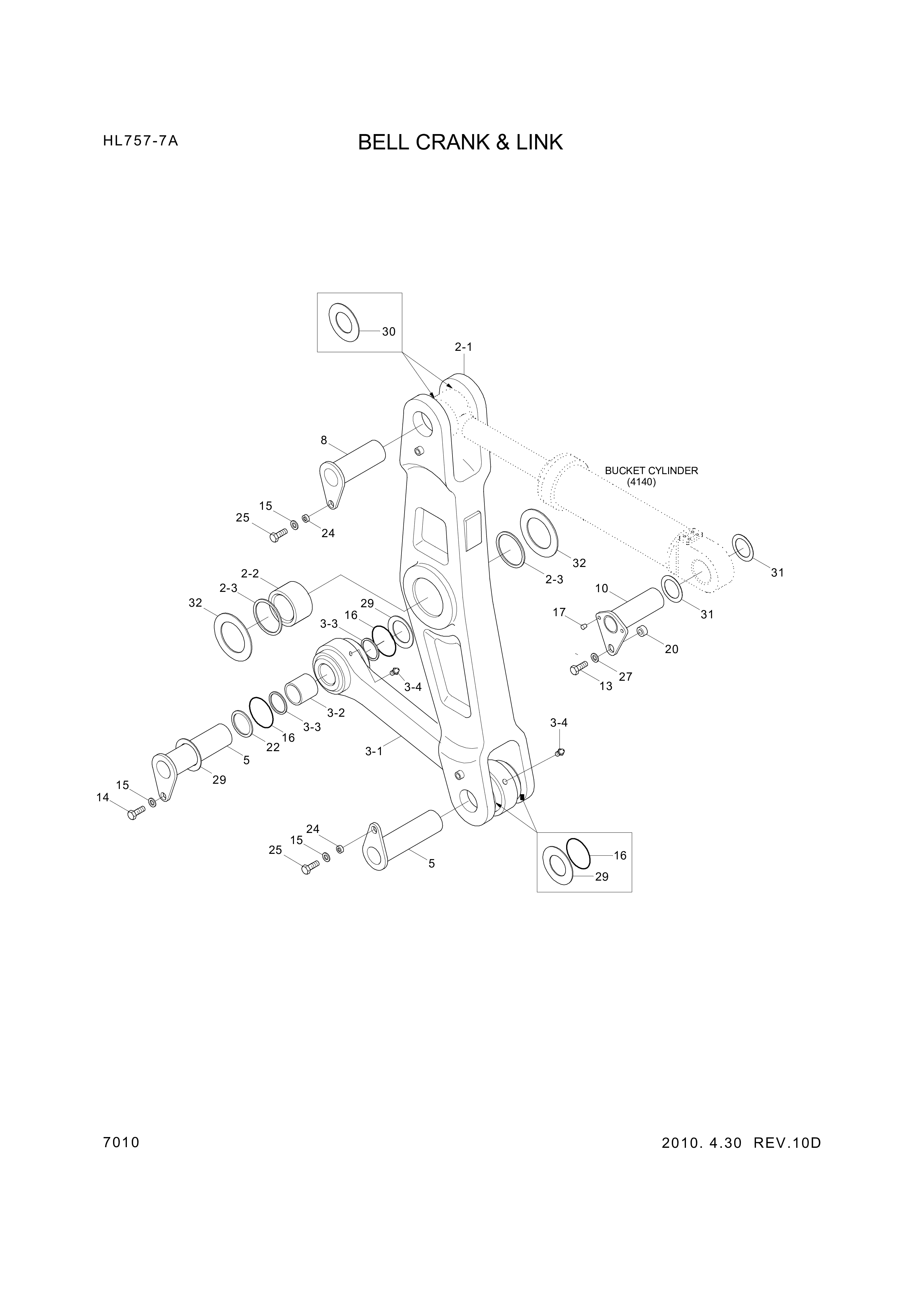 Technical drawing of Hyundai Construction Equipment 61N8-06040 PIN-JOINT with dimensions and layout