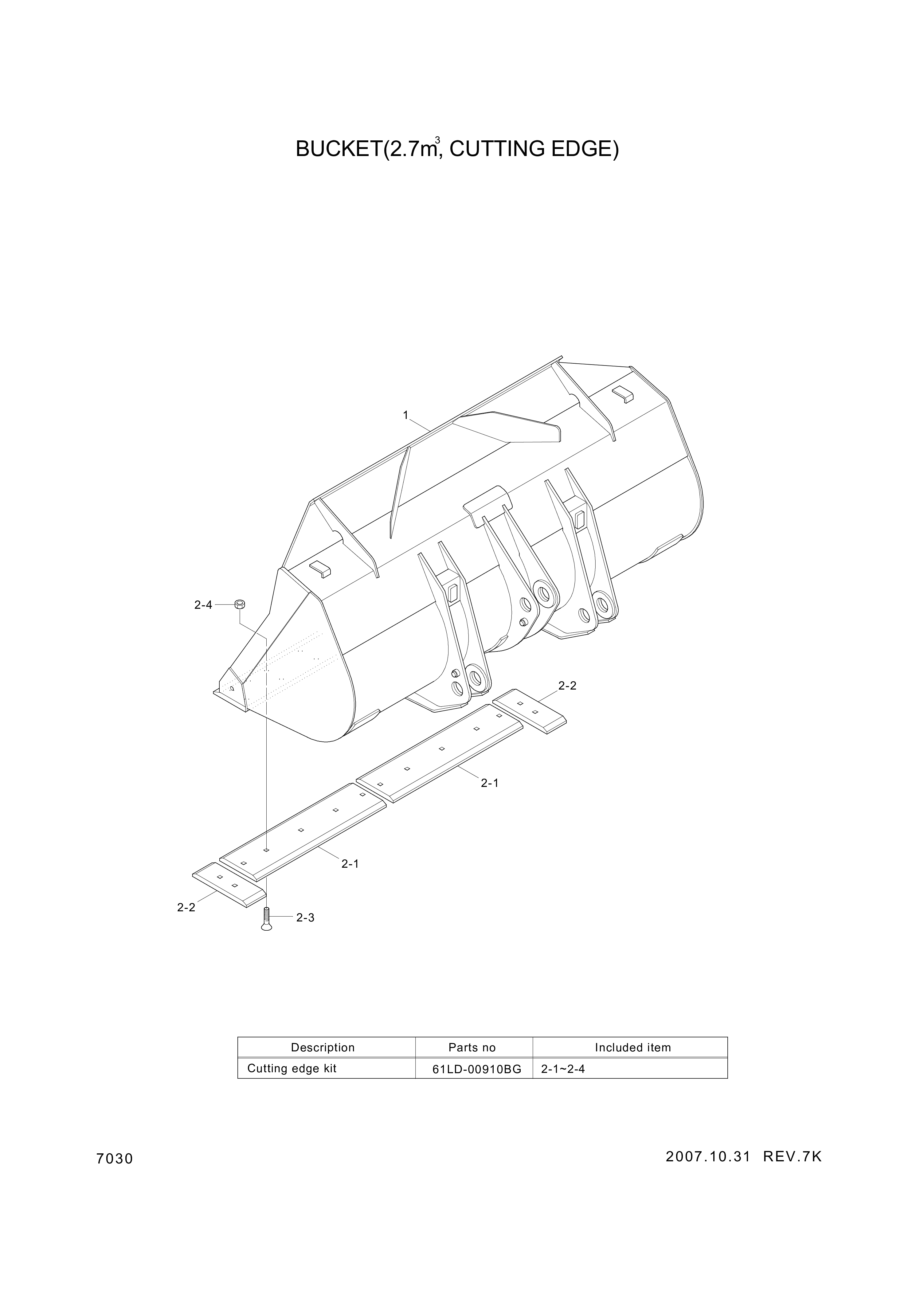 drawing for Hyundai Construction Equipment 61LD-00360BG - CUTTINGEDGE-CT