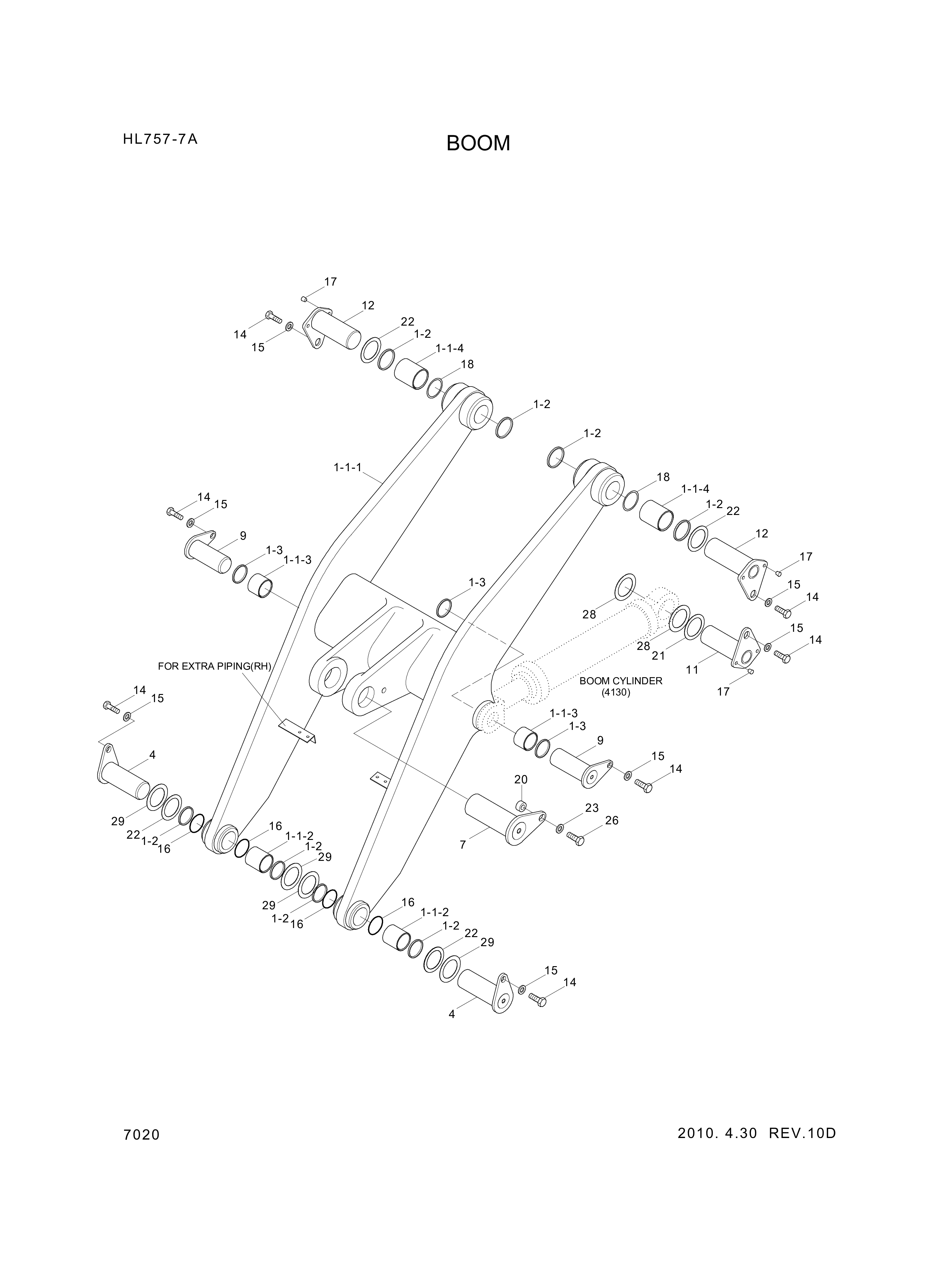 Technical drawing of Hyundai Construction Equipment 61LB-15160 PIN-JOINT with dimensions and layout