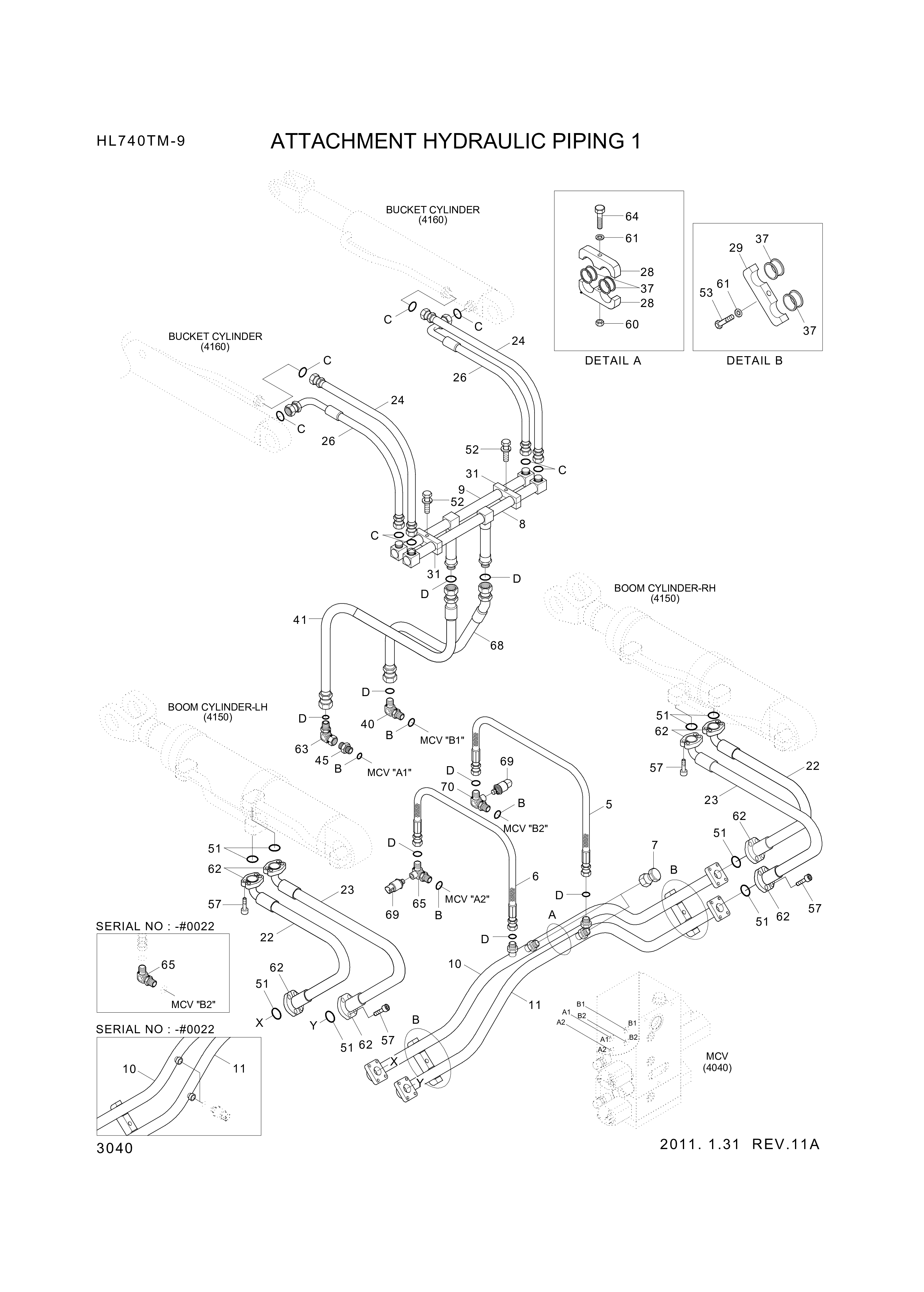 drawing for Hyundai Construction Equipment P930-126020 - HOSE ASSY-ORFS&THD