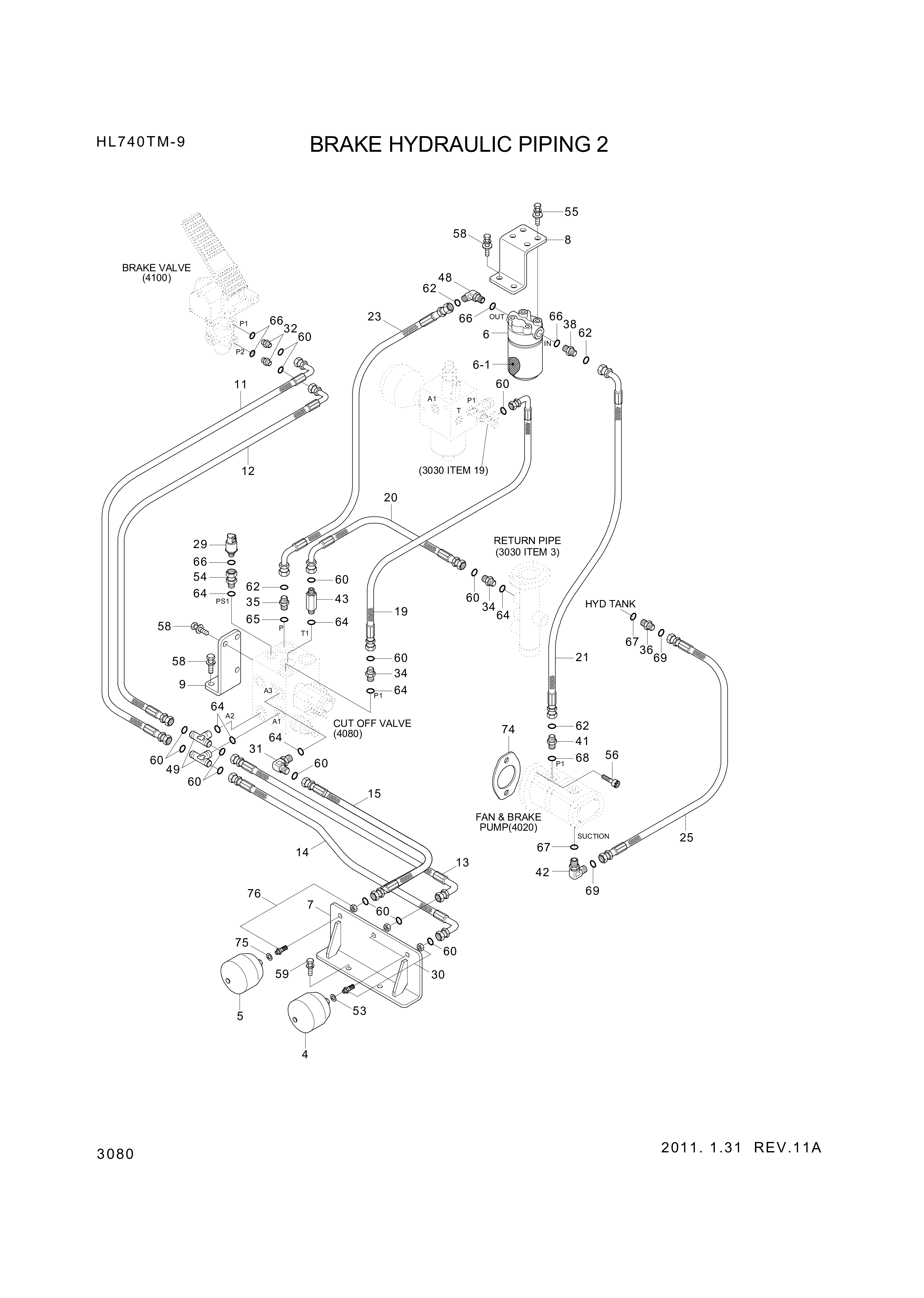 drawing for Hyundai Construction Equipment P930-062027 - HOSE ASSY-ORFS&THD