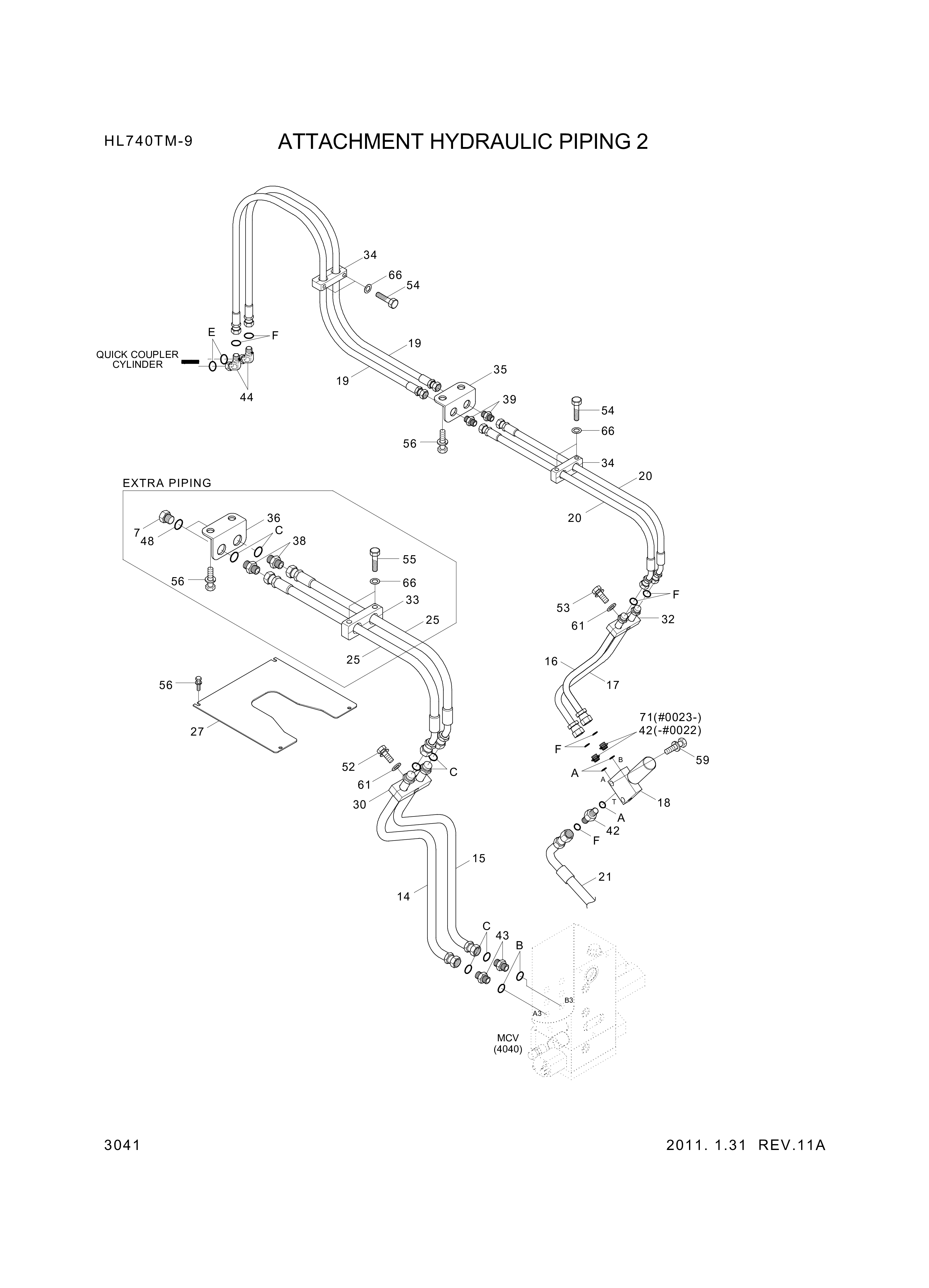 drawing for Hyundai Construction Equipment P930-062051 - HOSE ASSY-ORFS&THD