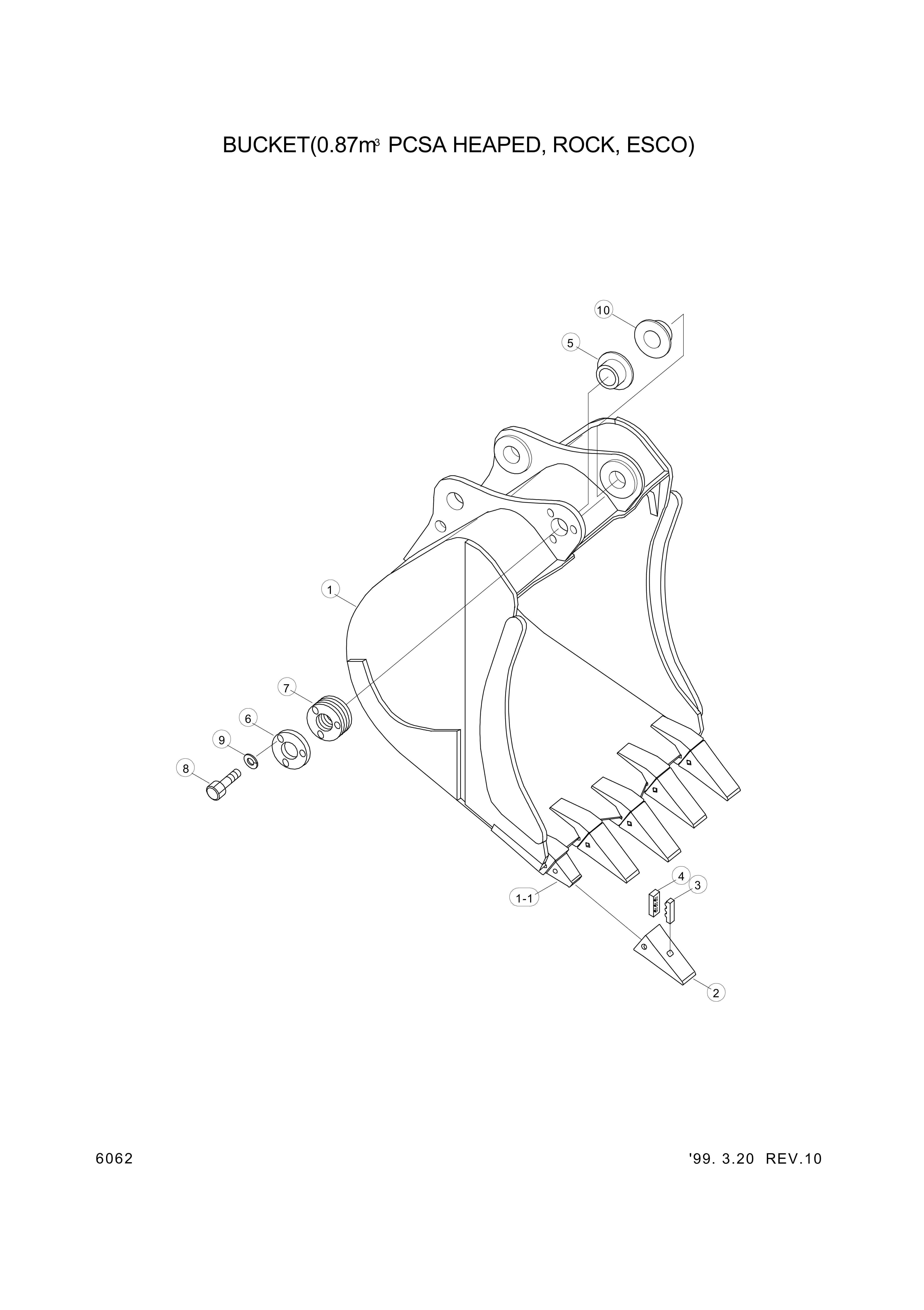 drawing for Hyundai Construction Equipment 61EM-30460 - TOOTH-ROCK