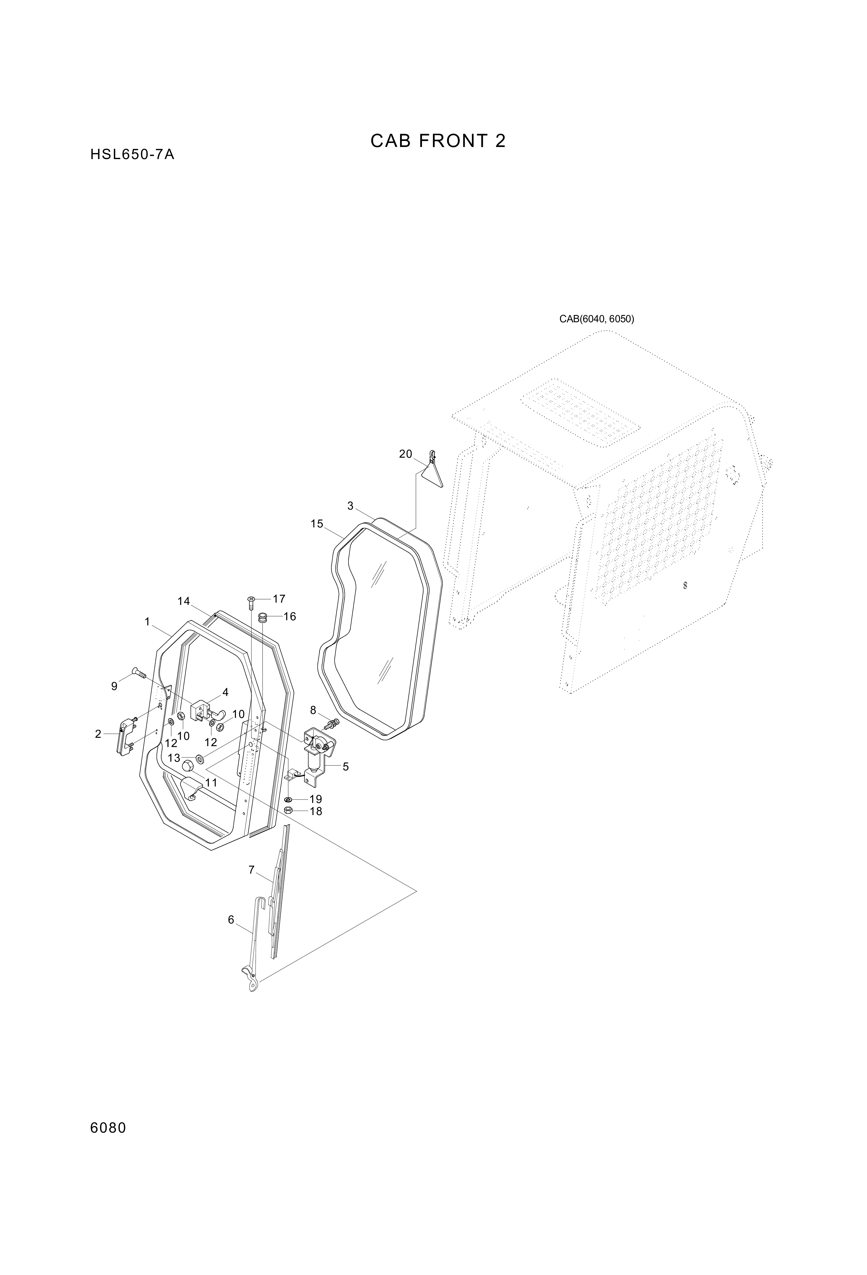 Technical drawing of Hyundai Construction Equipment S141-060406 BOLT-FLAT with dimensions and layout (figure 3)