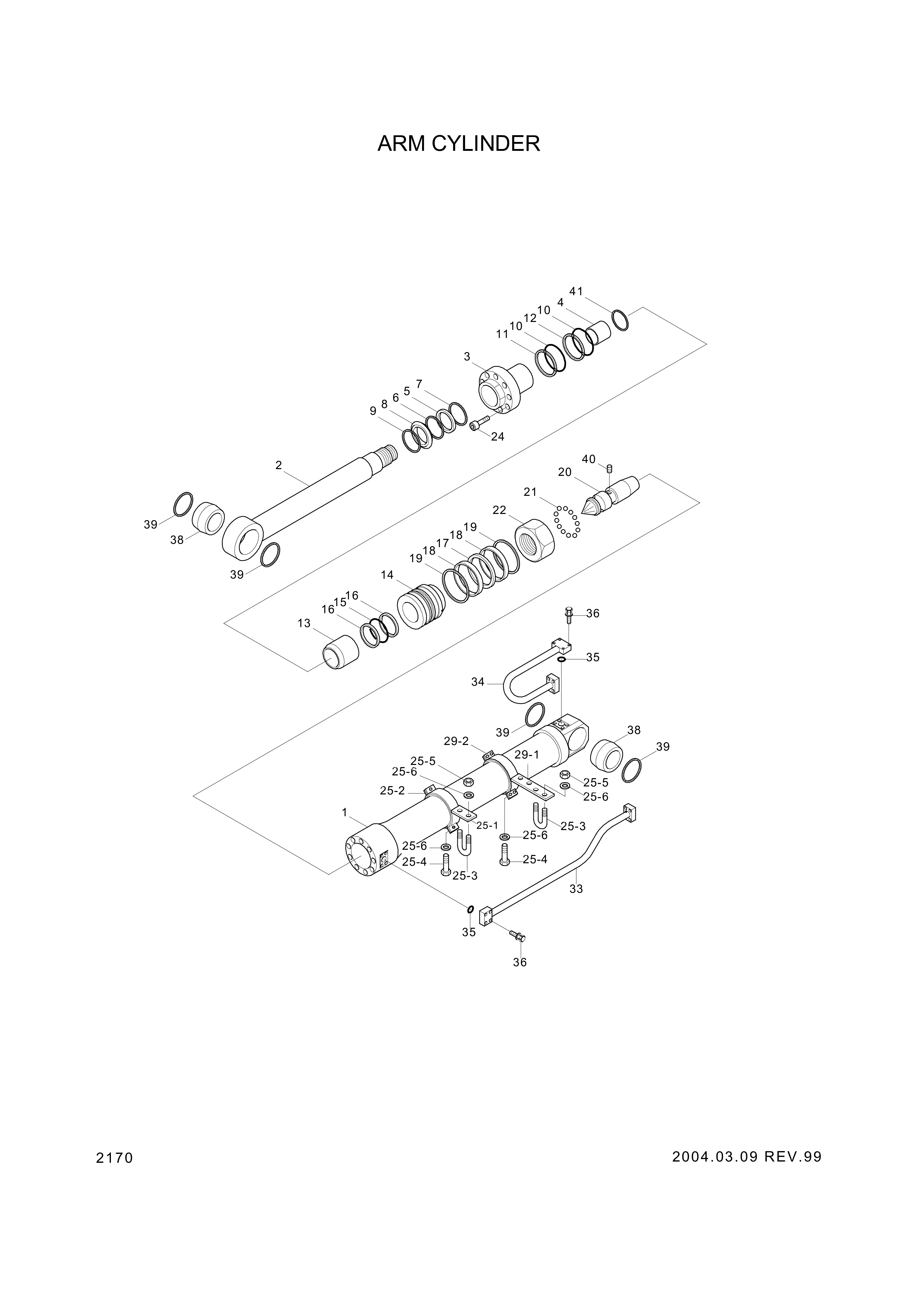 Technical drawing of Hyundai Construction Equipment 31YC-31080 CLAMP-BAND with dimensions and layout (figure 2)