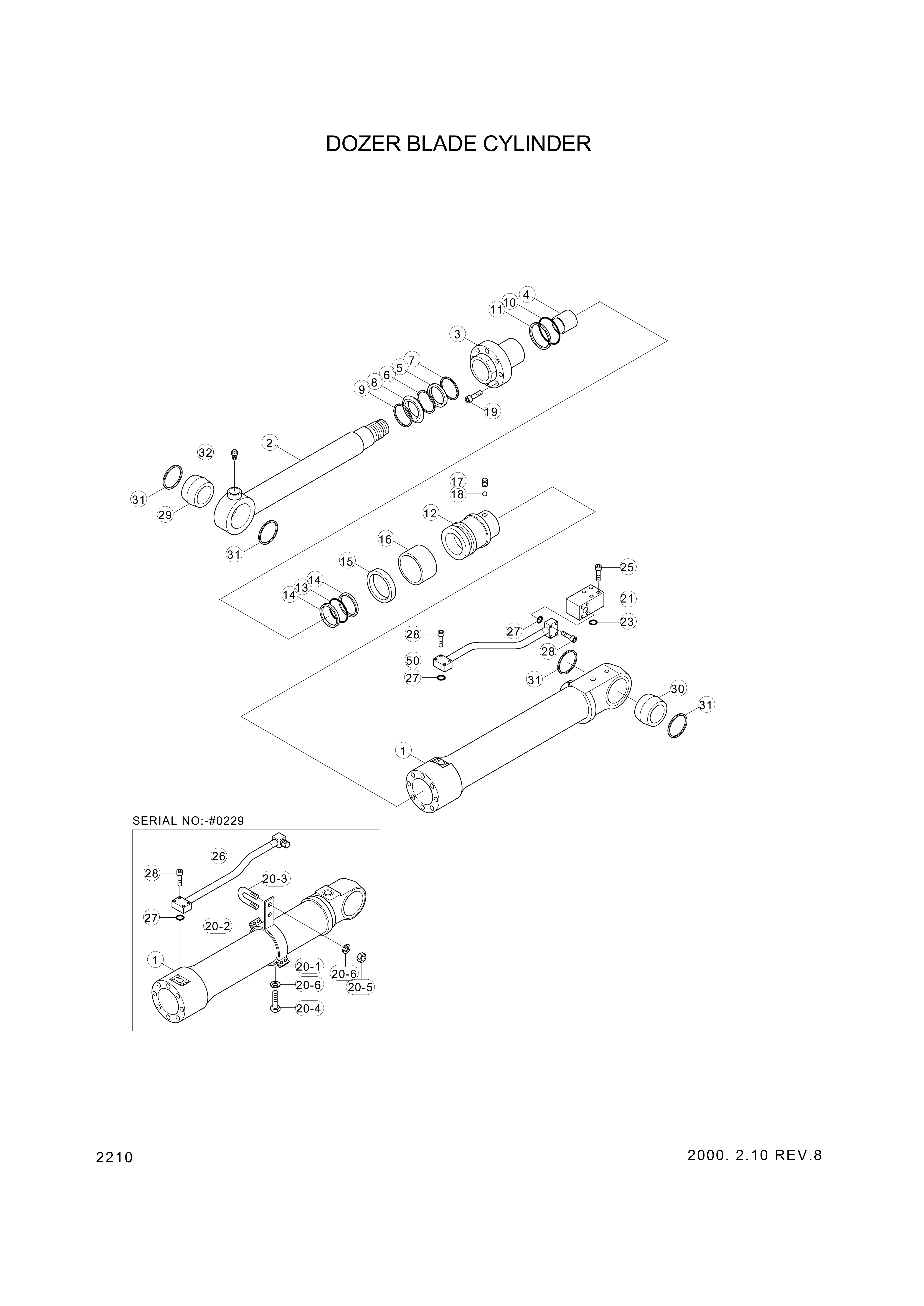 drawing for Hyundai Construction Equipment 31YC-12070 - BUSHING-PIN