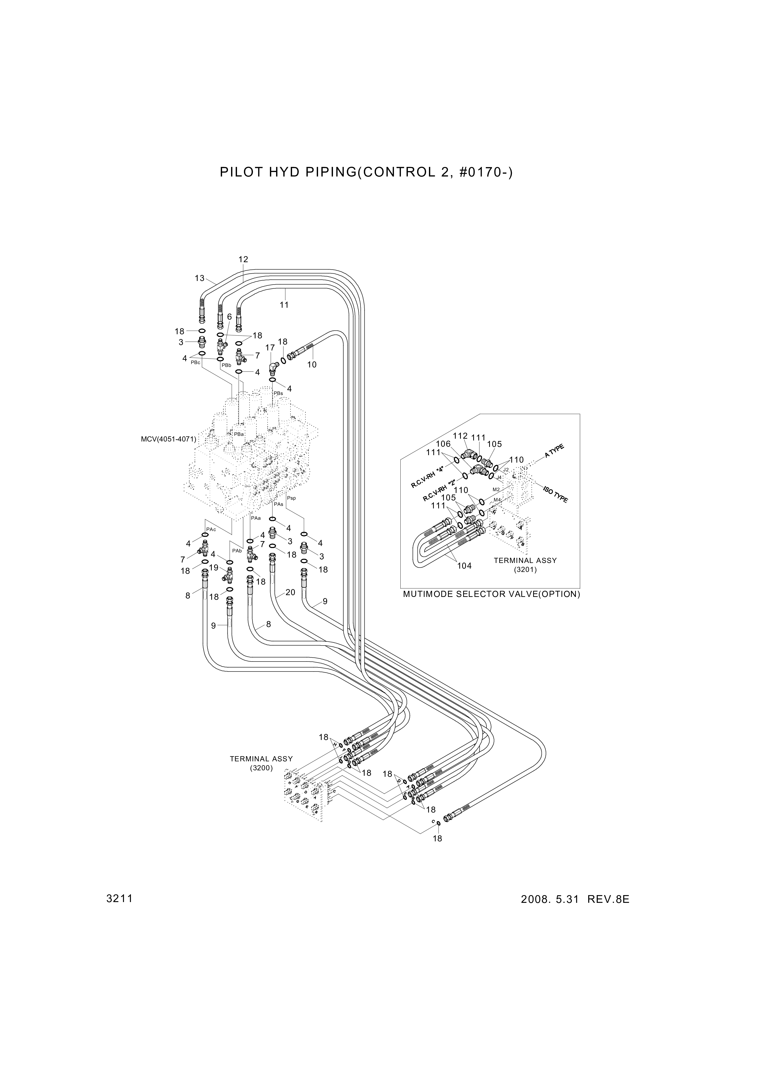 drawing for Hyundai Construction Equipment P930-062027 - HOSE ASSY-ORFS&THD