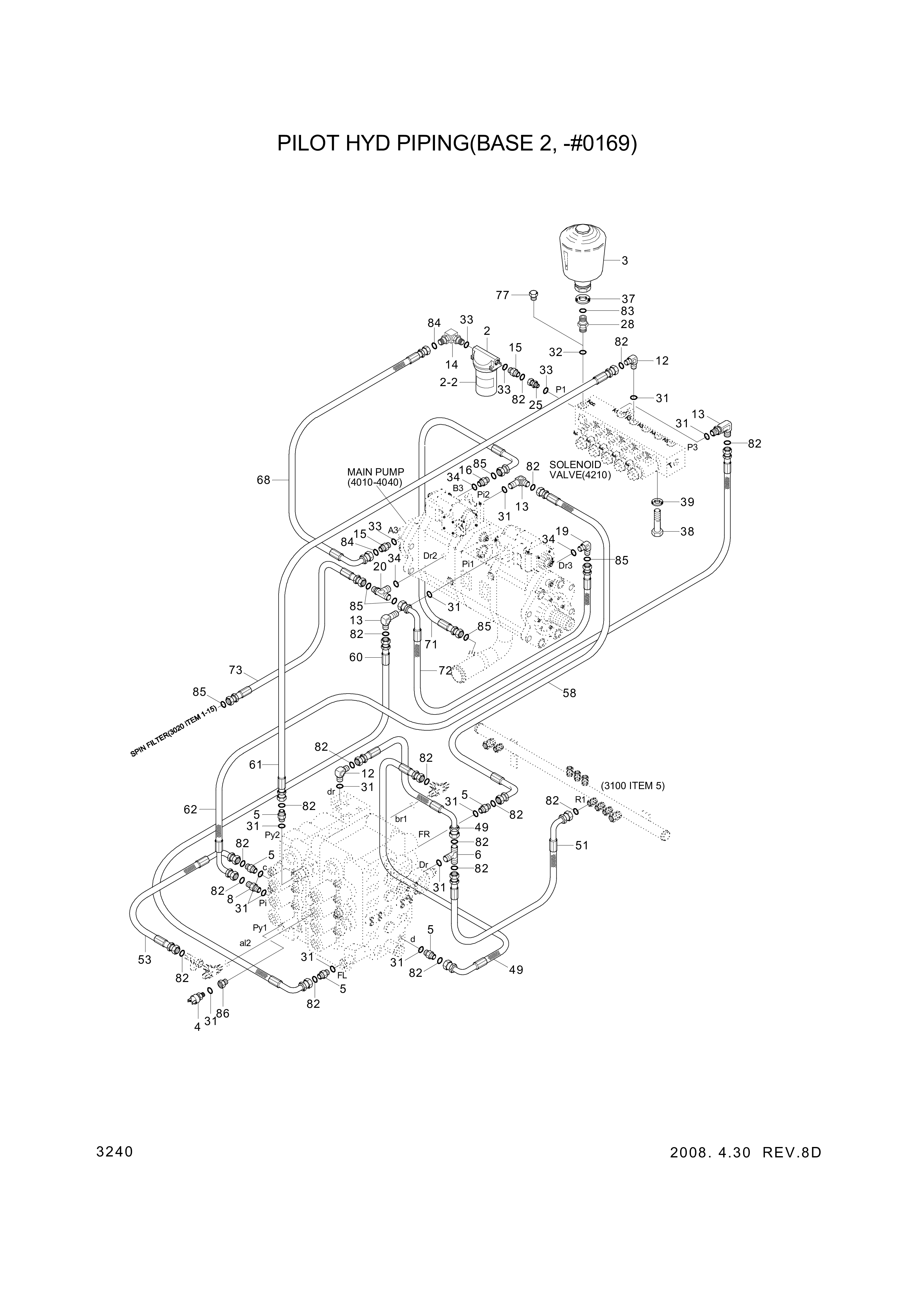 drawing for Hyundai Construction Equipment P930-043043 - HOSE ASSY-ORFS&THD