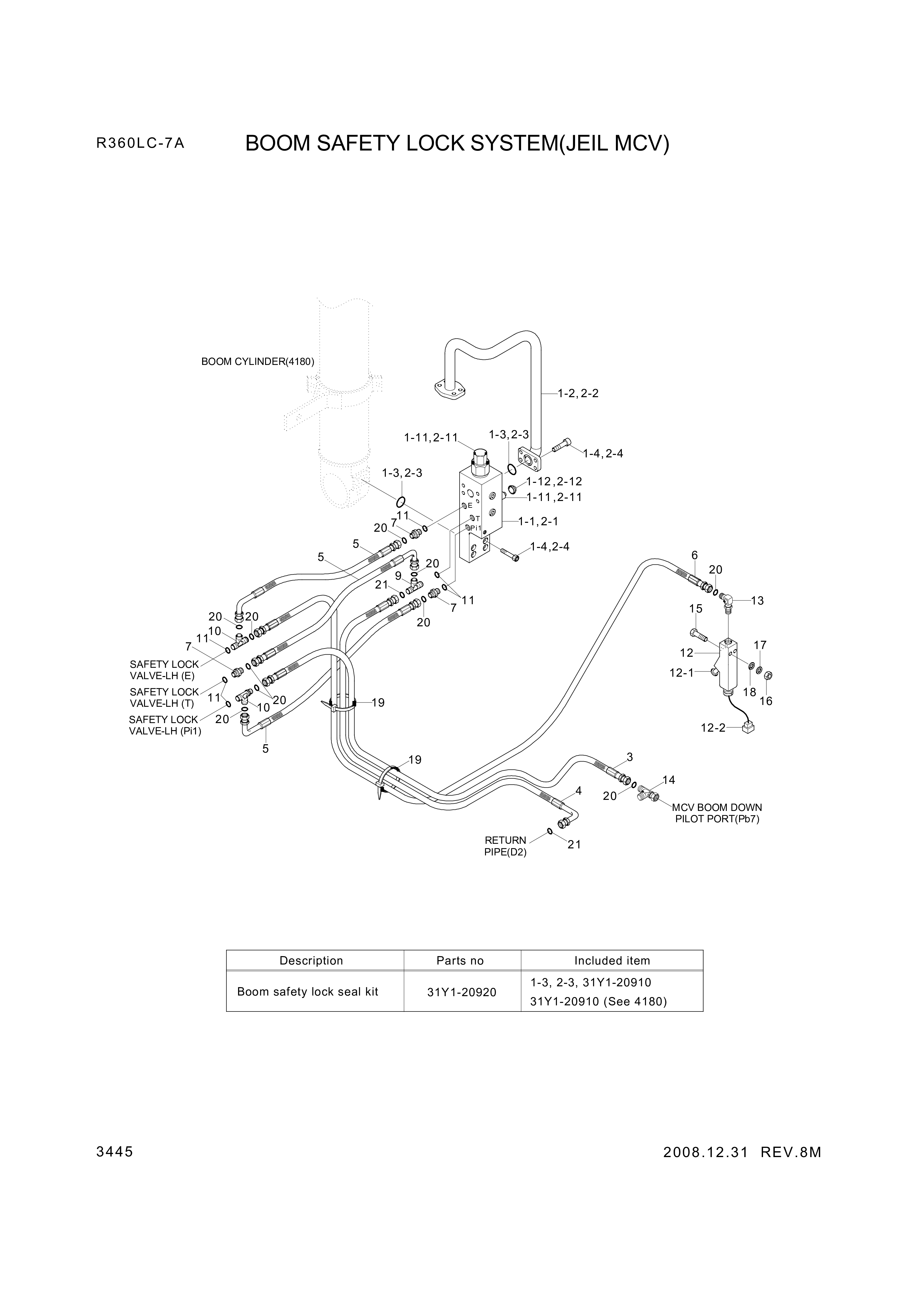 drawing for Hyundai Construction Equipment 31NB-90510 - SAFETY LOCK VALVE