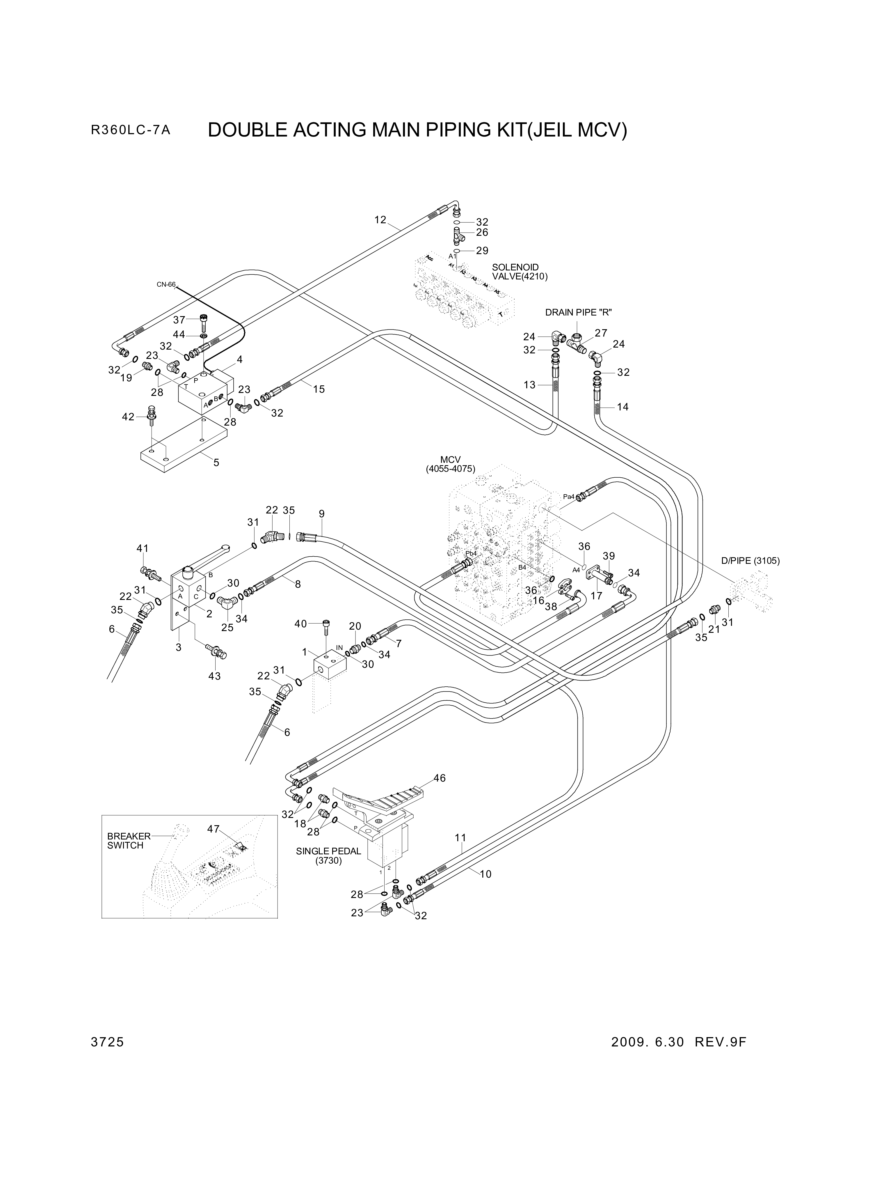 drawing for Hyundai Construction Equipment P943-207334 - HOSE ASSY-ORFS&FLG