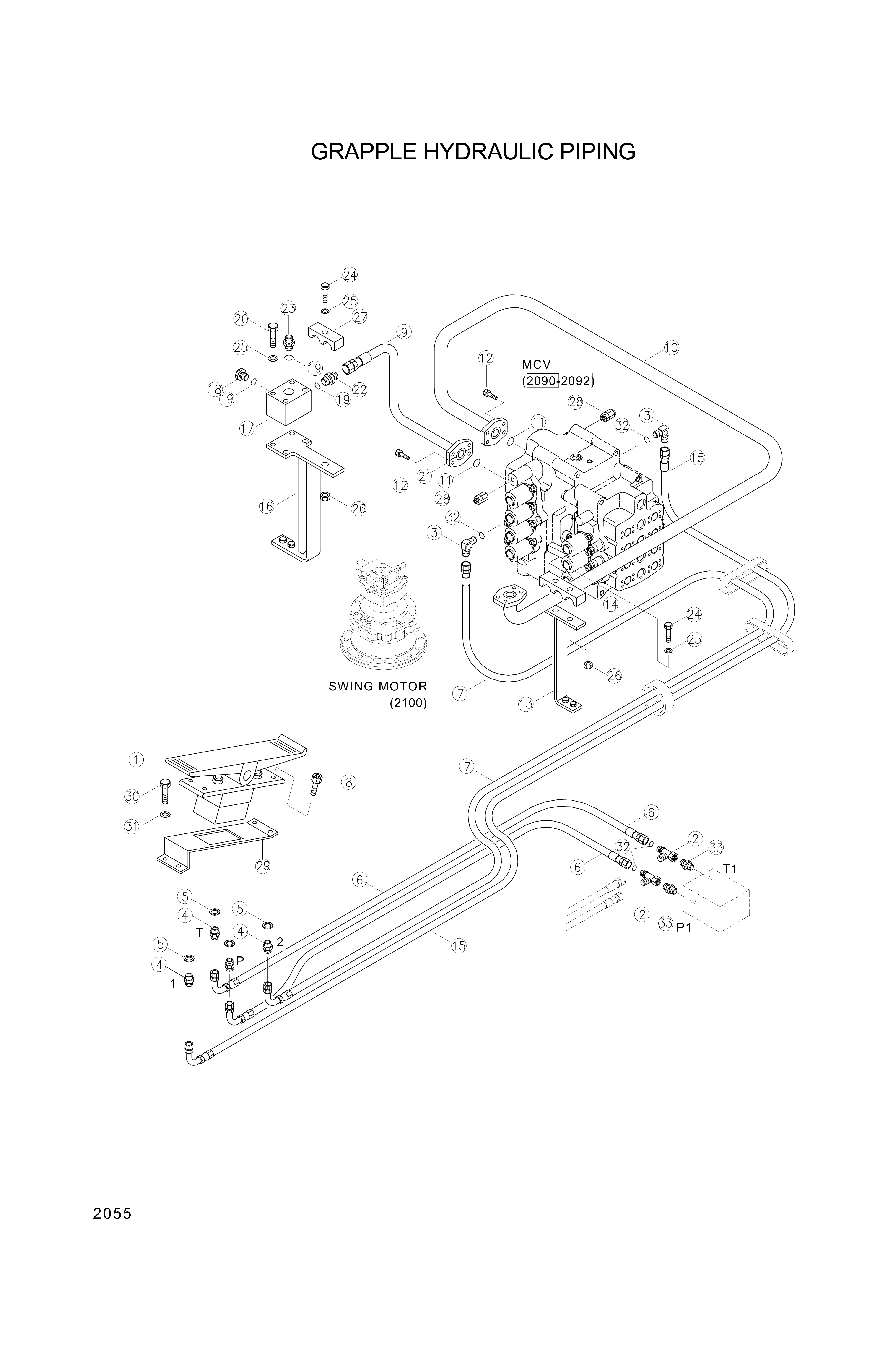 Technical drawing of Hyundai Construction Equipment 3537-171-310 PORT RELIEF VALVE with dimensions and layout (figure 2)