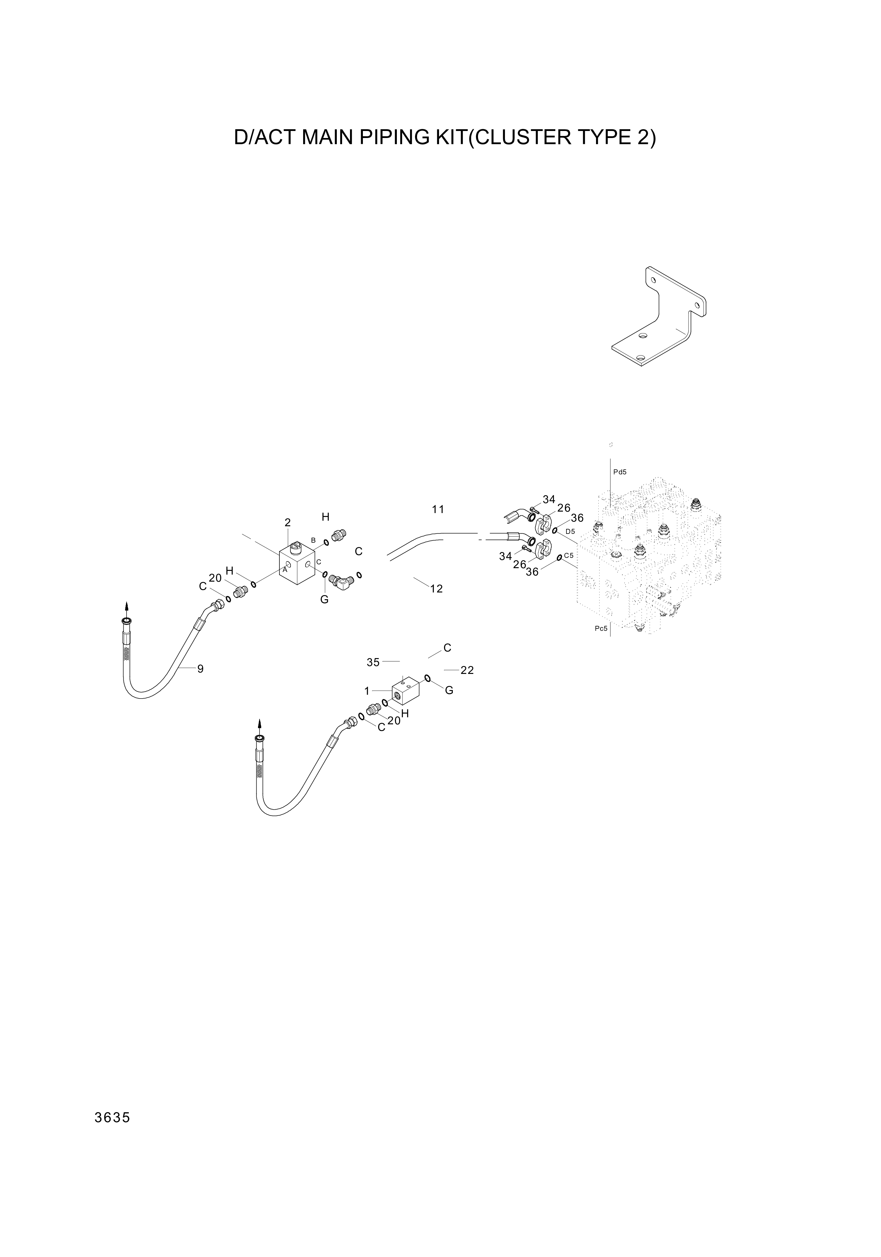 drawing for Hyundai Construction Equipment P930-042038 - HOSE ASSY-ORFS&THD