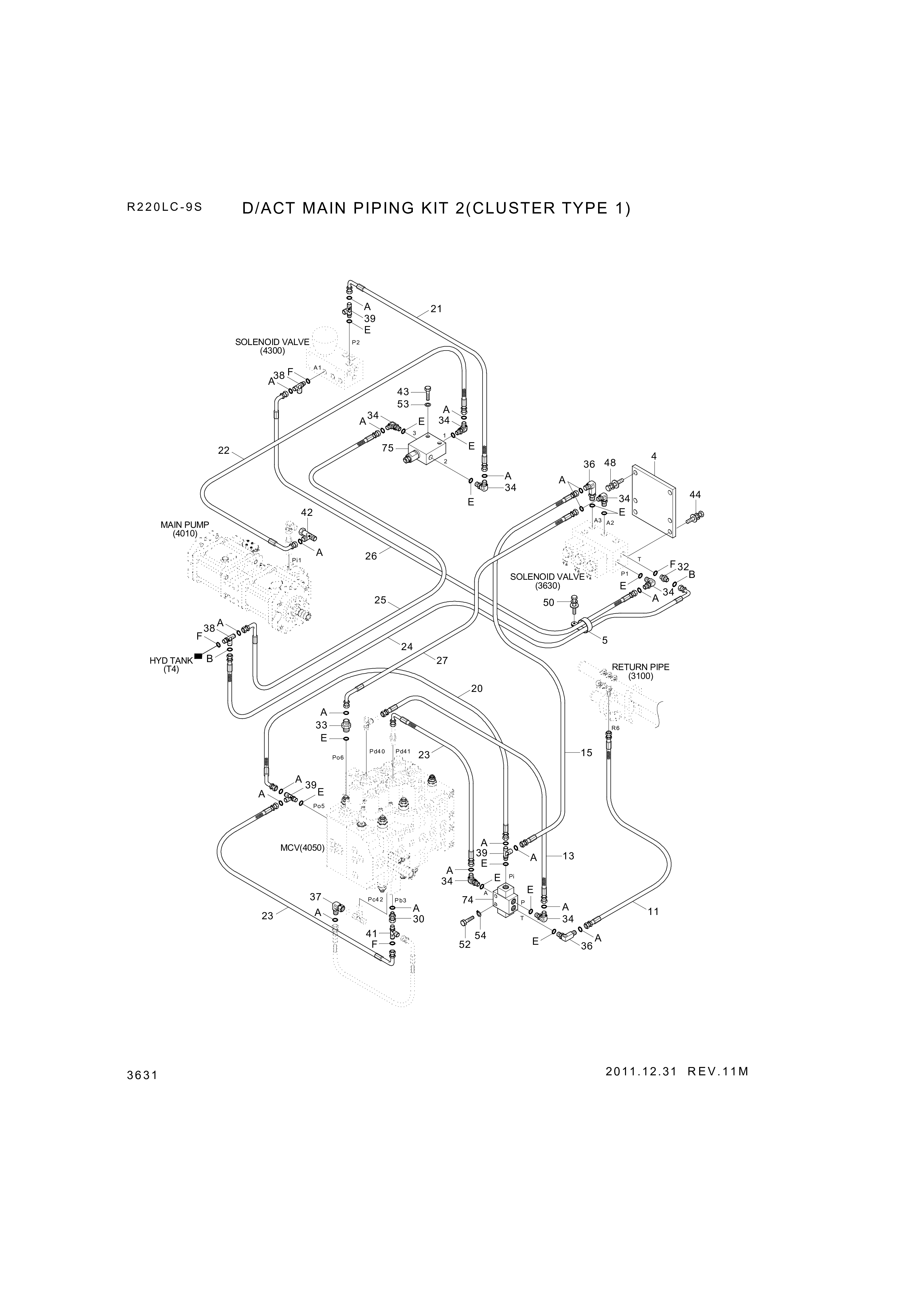 drawing for Hyundai Construction Equipment P930-042044 - HOSE ASSY-ORFS&THD