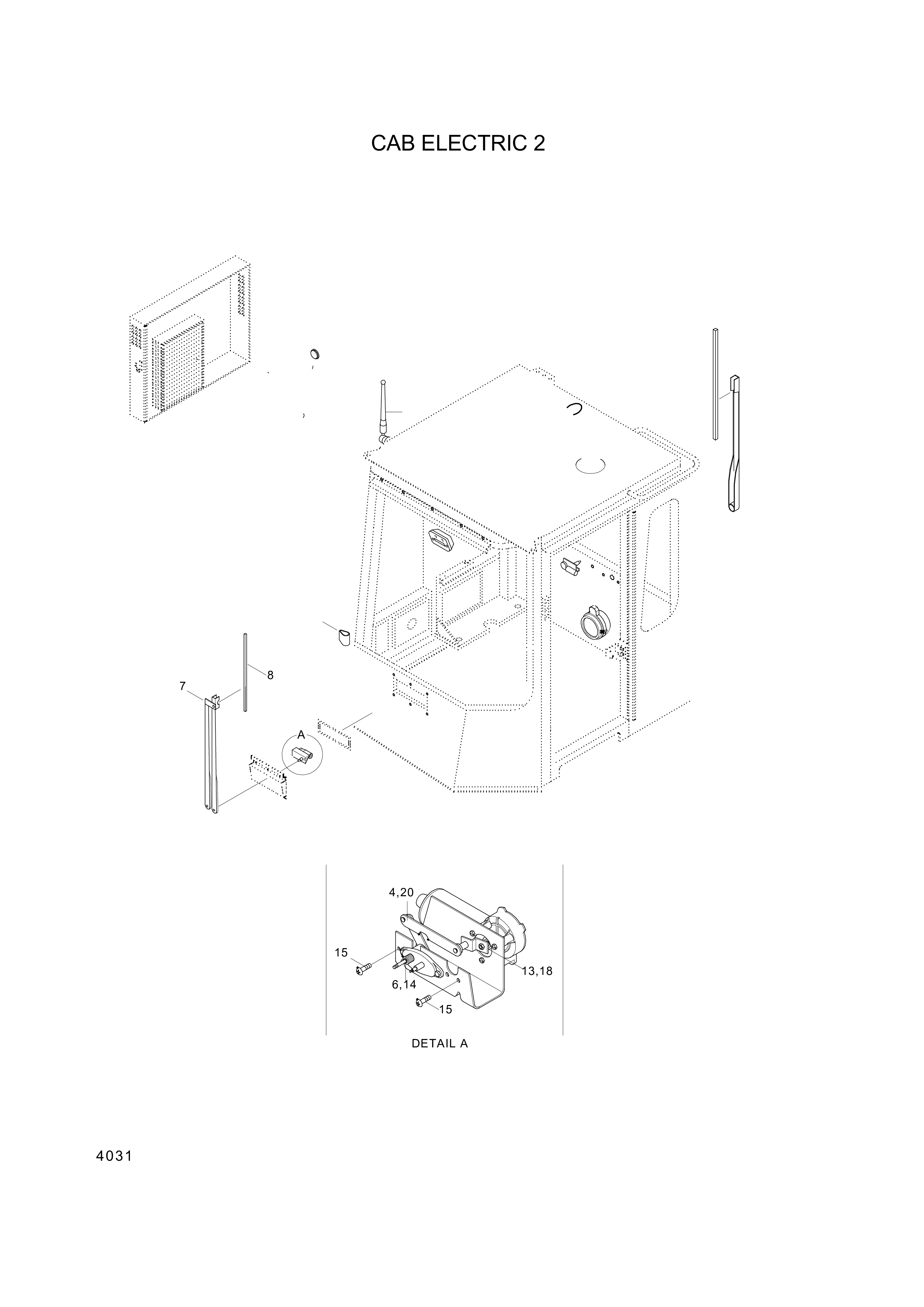 drawing for Hyundai Construction Equipment 21L6-00150 - HARNESS-CABIN FR