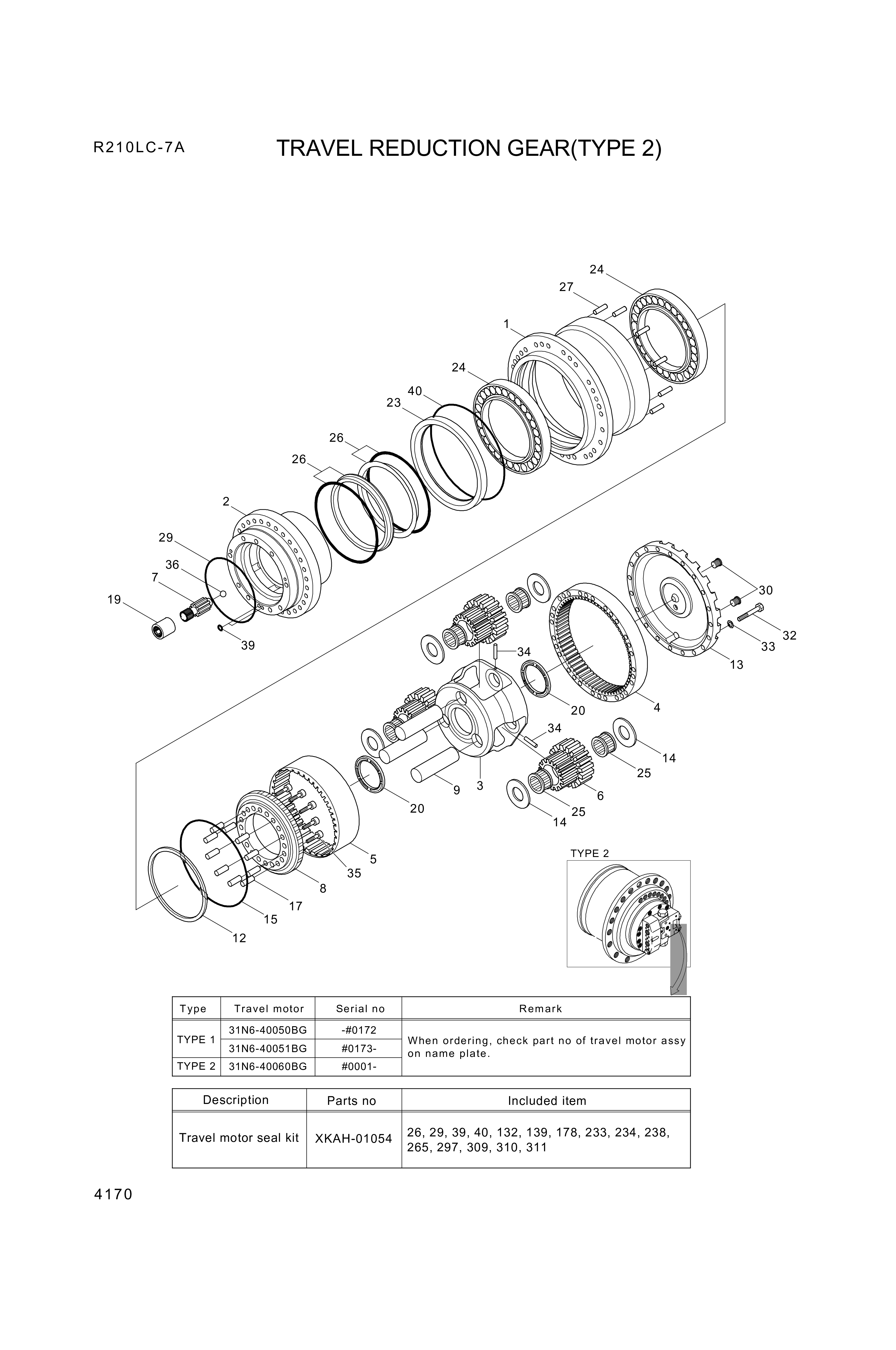 drawing for Hyundai Construction Equipment XKAH-00905 - SPINDLE ASSY