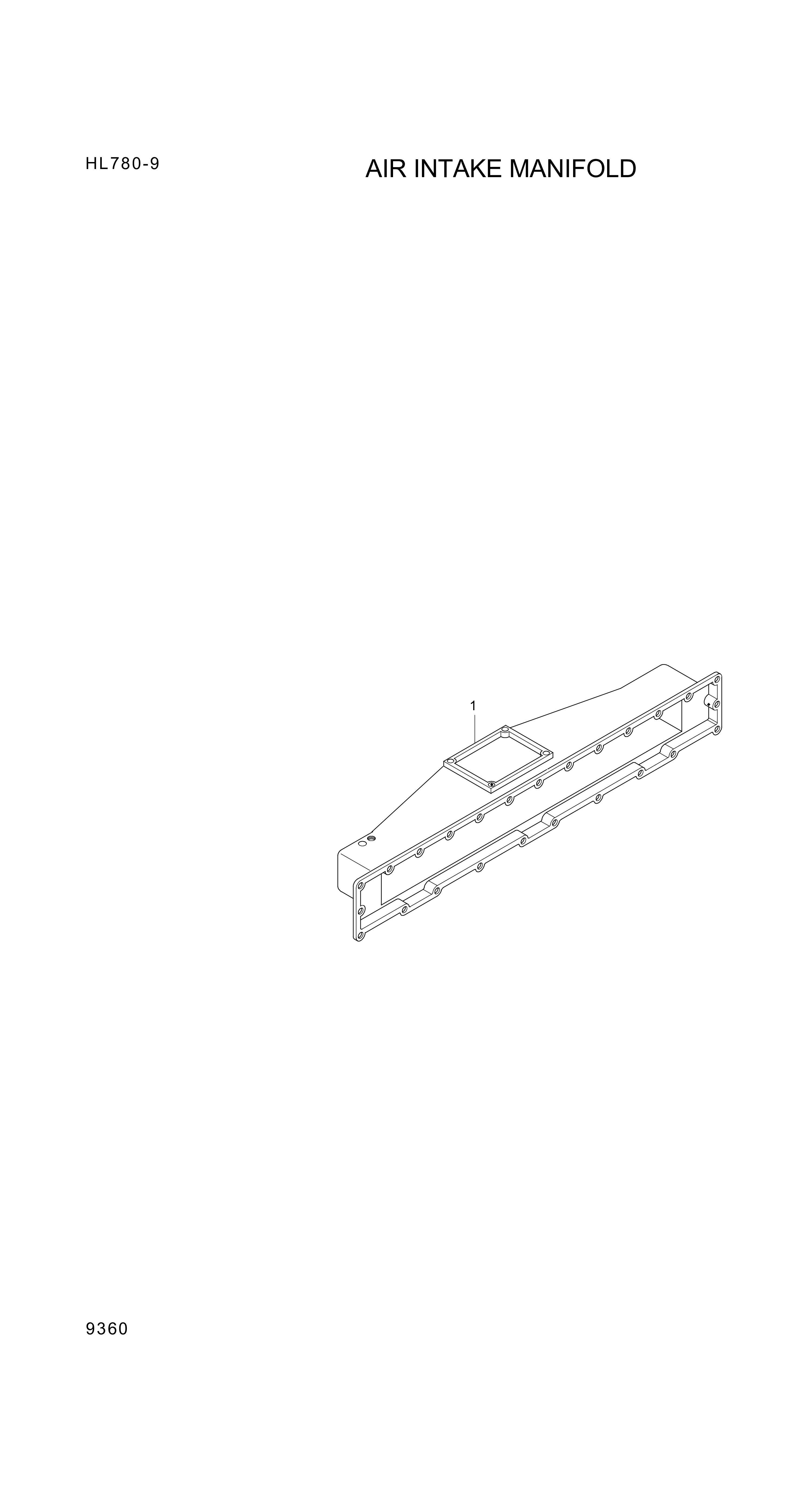 Technical drawing of Hyundai Construction Equipment YUBP-05252 MANIFOLD-INLET with dimensions and layout (figure 2)