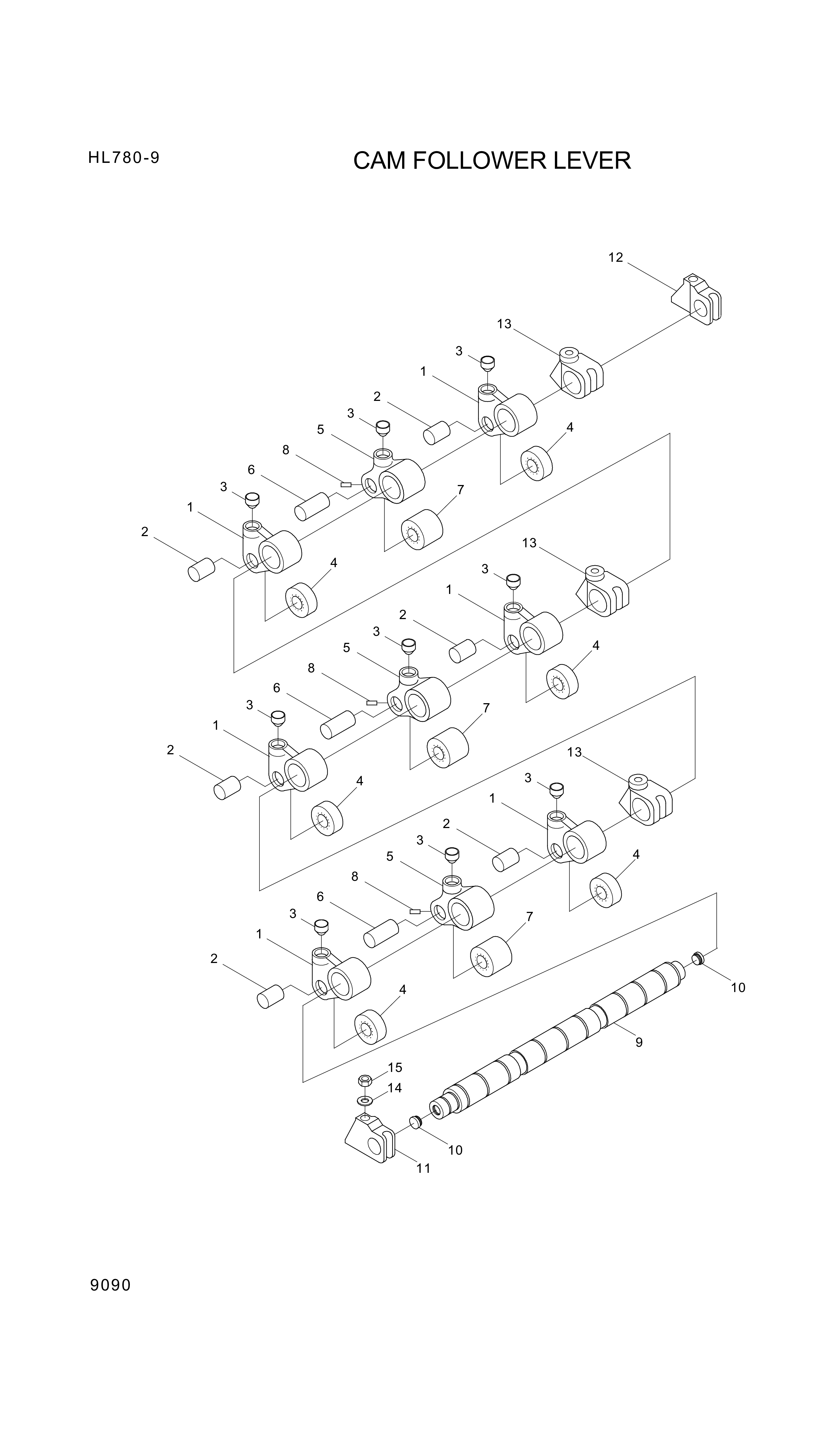 drawing for Hyundai Construction Equipment YUBP-04927 - LEVER-CAMFOLLOW