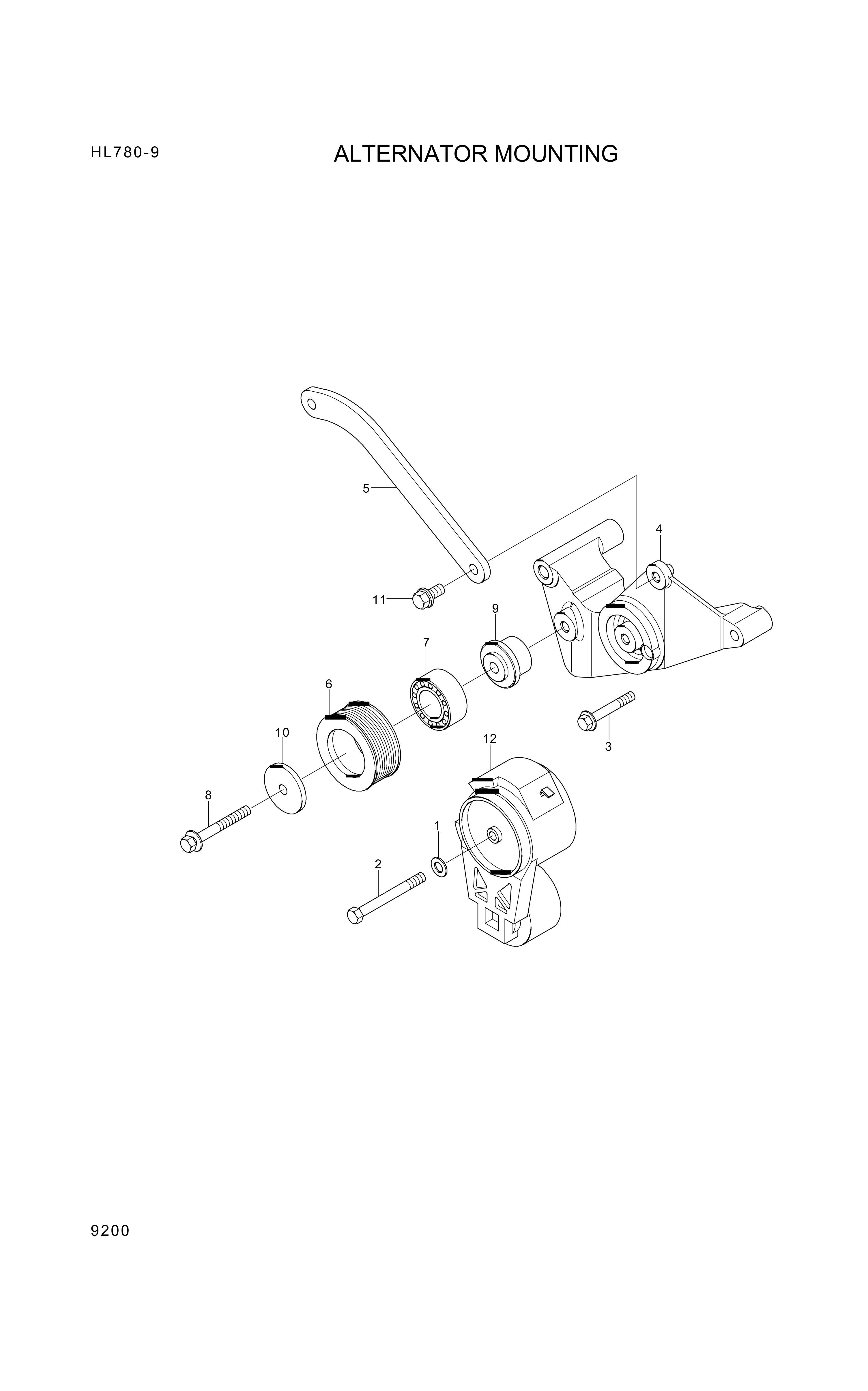 Technical drawing of Hyundai Construction Equipment YUBP-04901 SUPPORT with dimensions and layout (figure 4)