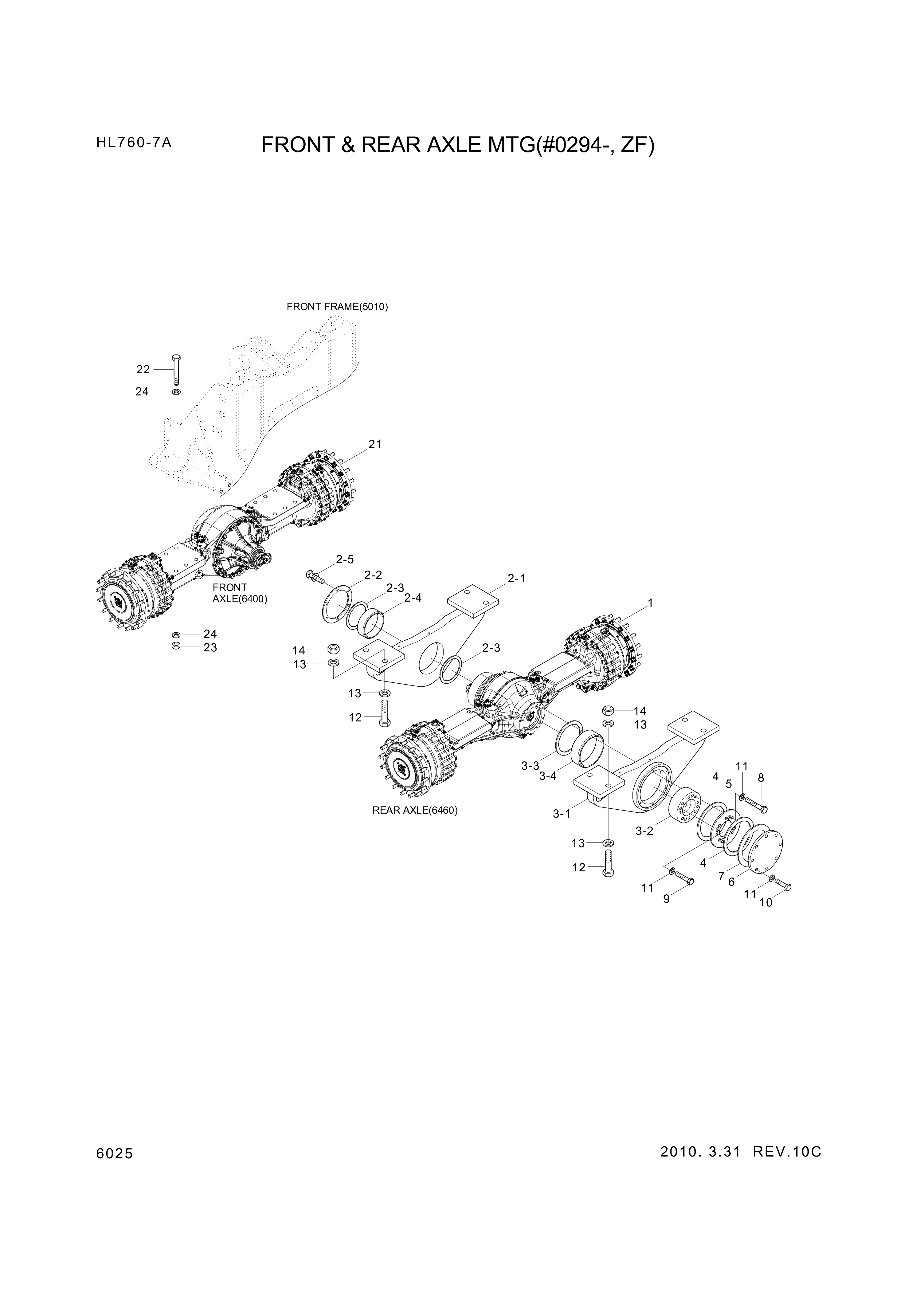 Technical drawing of Hyundai Construction Equipment S206-36100B NUT-HEX with dimensions and layout (figure 3)