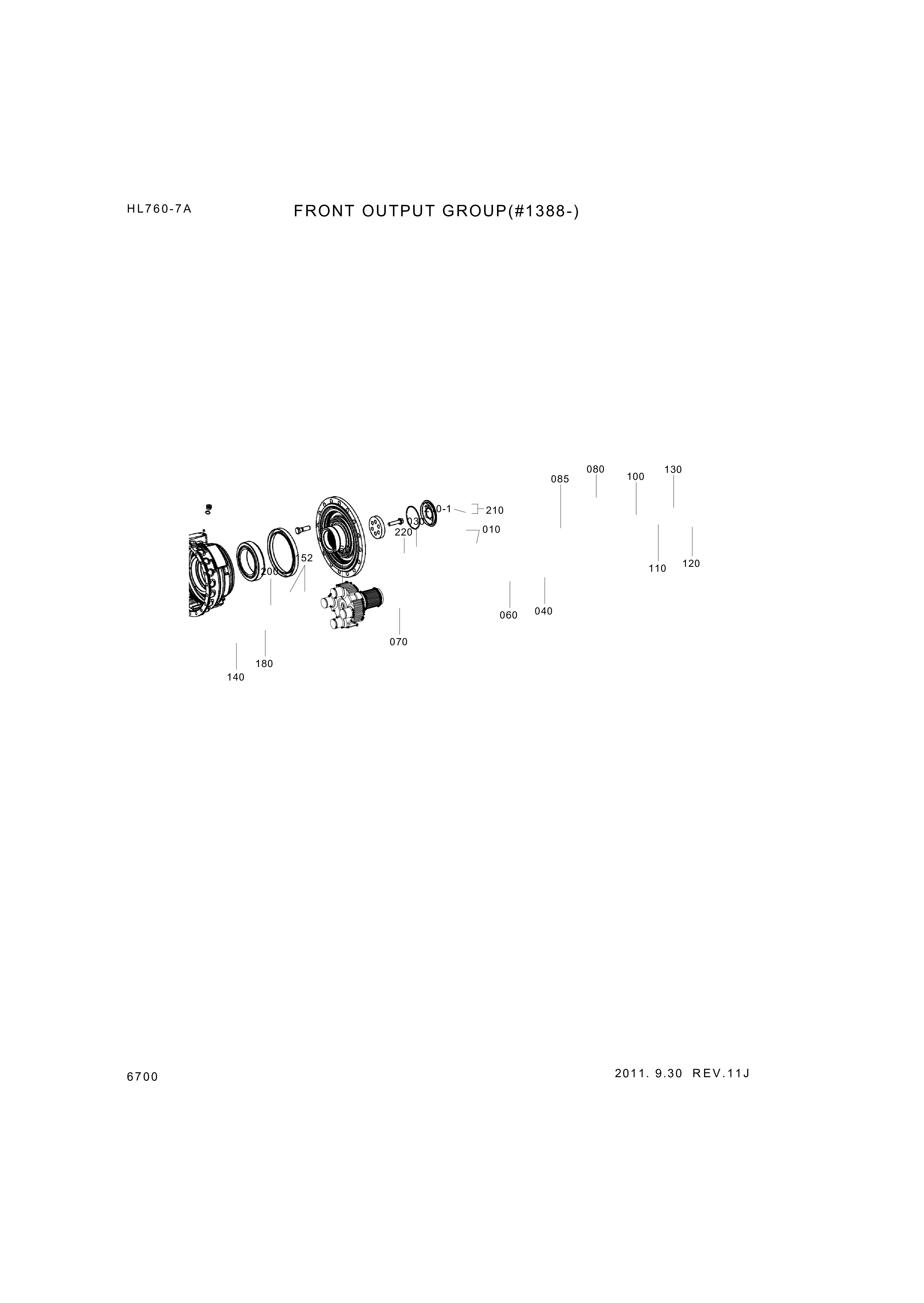 Technical drawing of Hyundai Construction Equipment ZGAQ-02711 BEARING-TAPERROLLER with dimensions and layout (figure 5)