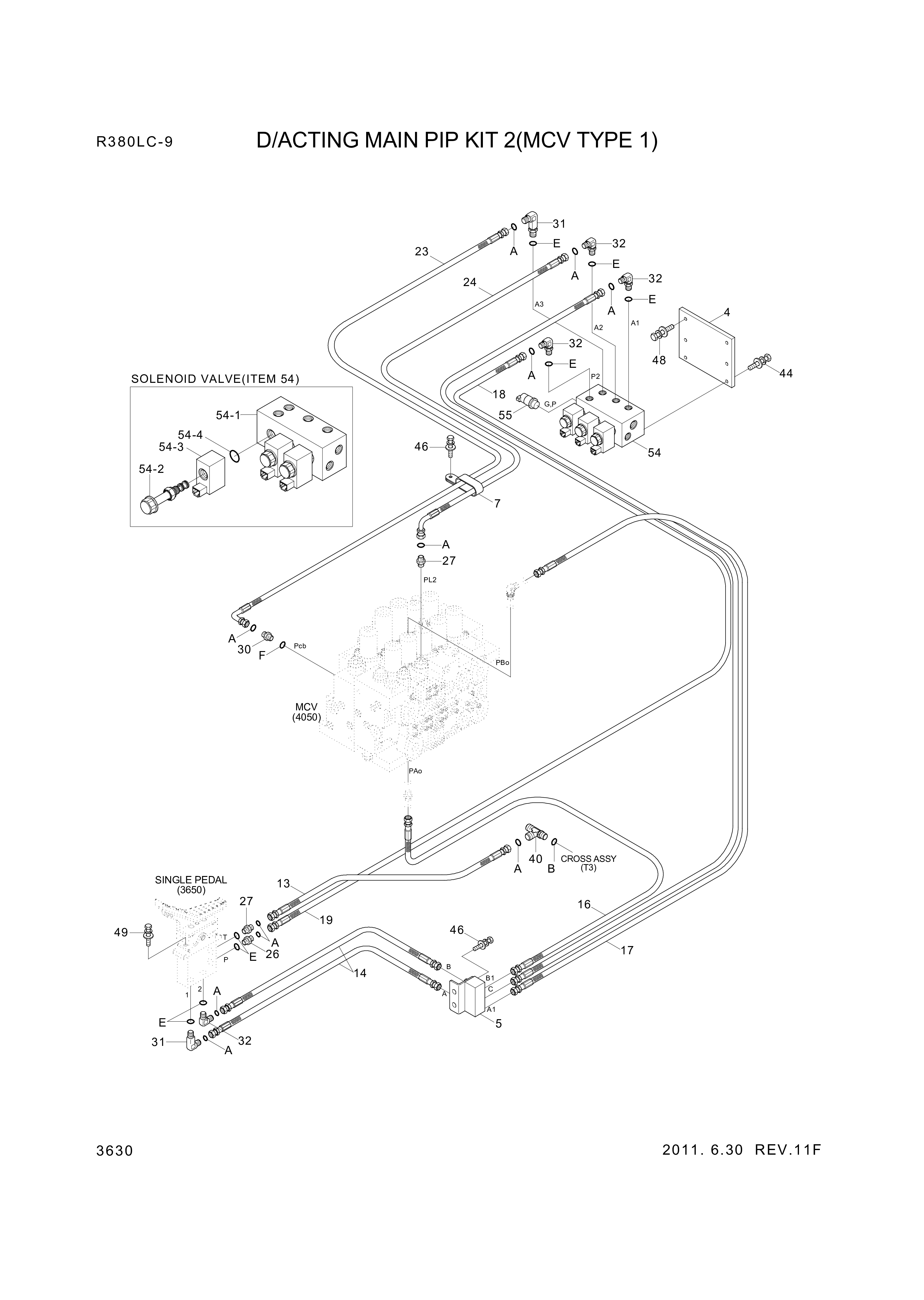 drawing for Hyundai Construction Equipment X420-042055 - HOSE ASSY-SYNF&ORFS