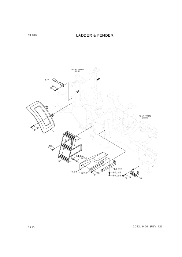 drawing for Hyundai Construction Equipment 73Z2-54040 - SUPPORT-LH