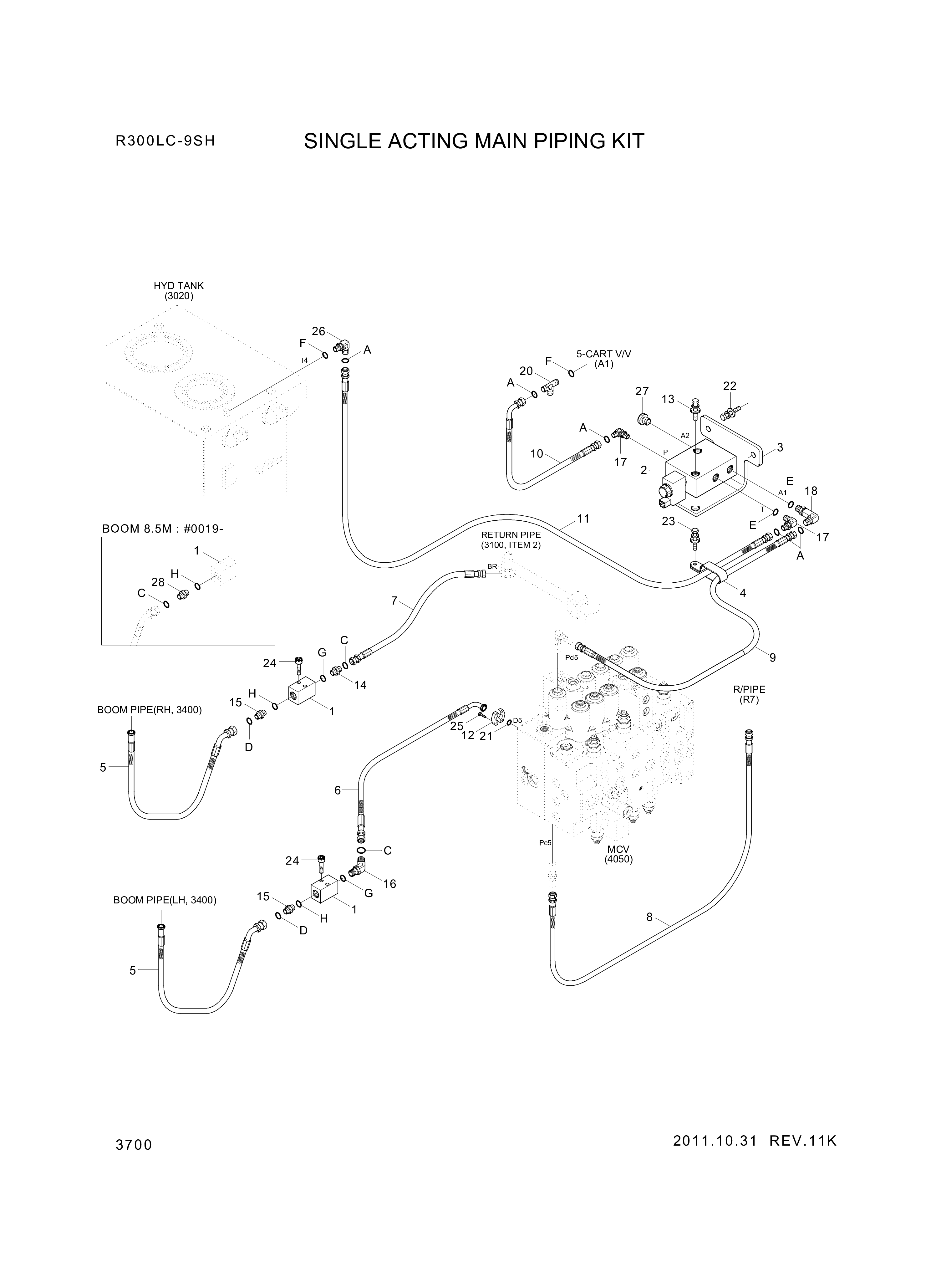 drawing for Hyundai Construction Equipment P974-207328 - HOSE ASSY-ORFS&FLG