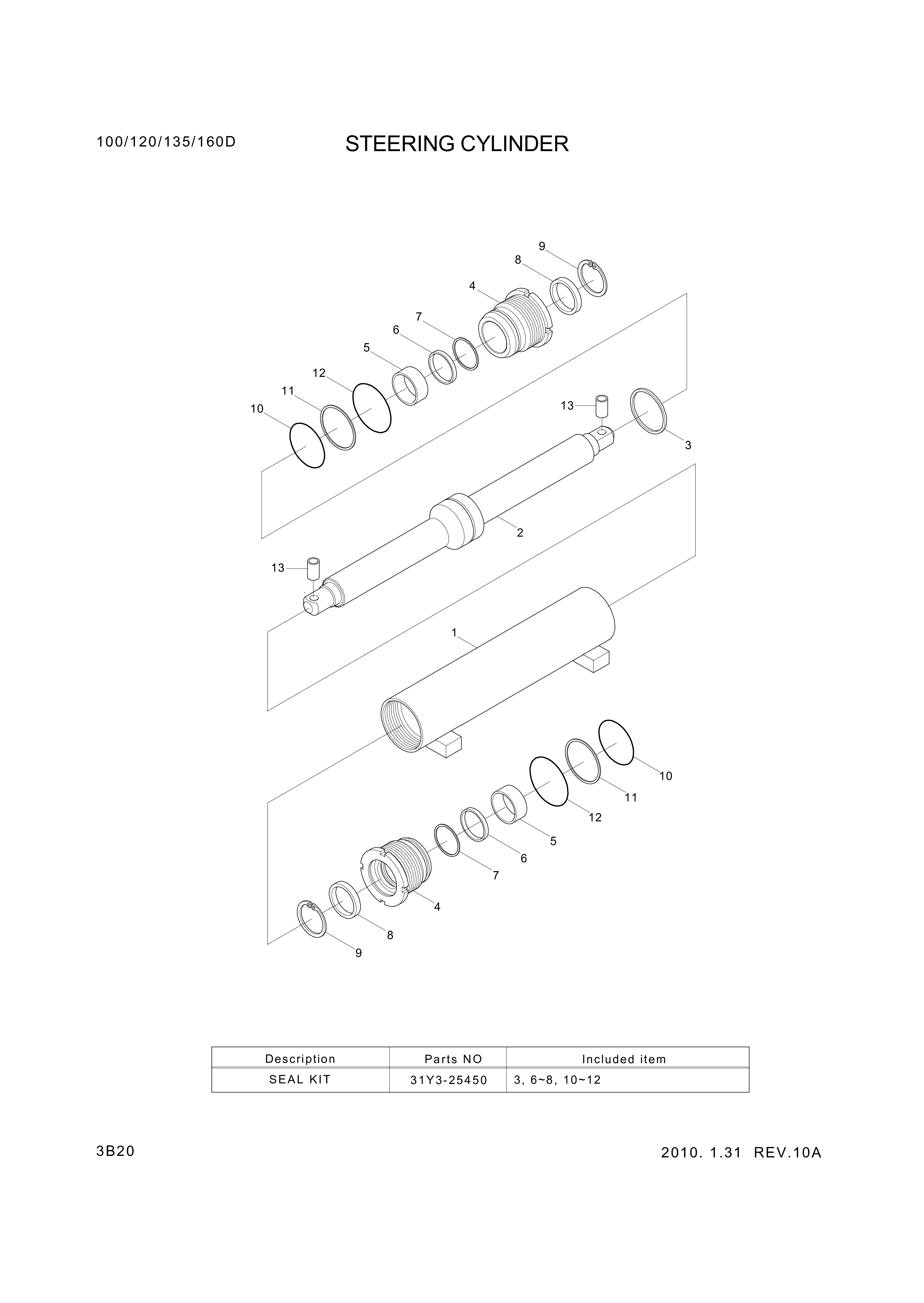drawing for Hyundai Construction Equipment 5012952-00 - Bush